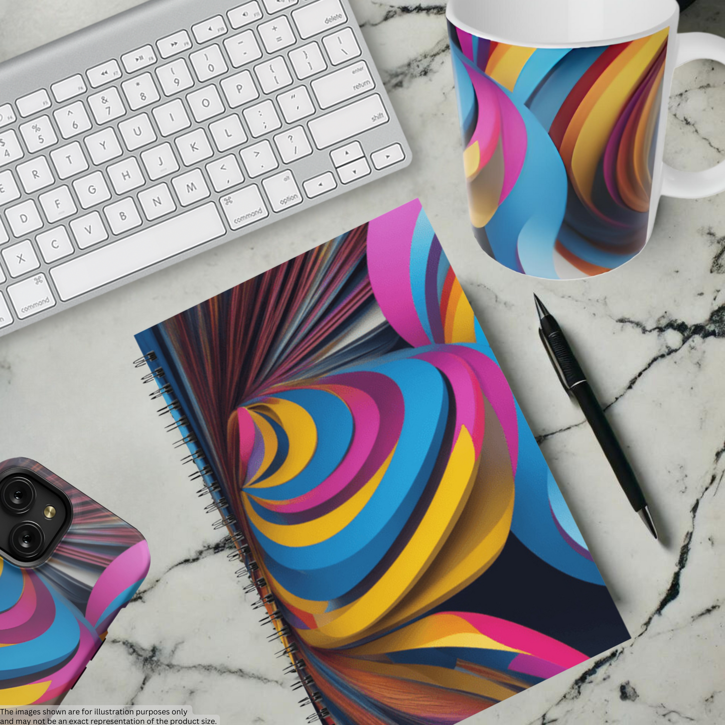 Vibrant Twirl 5.5”x8.5" Hardcover Notebook