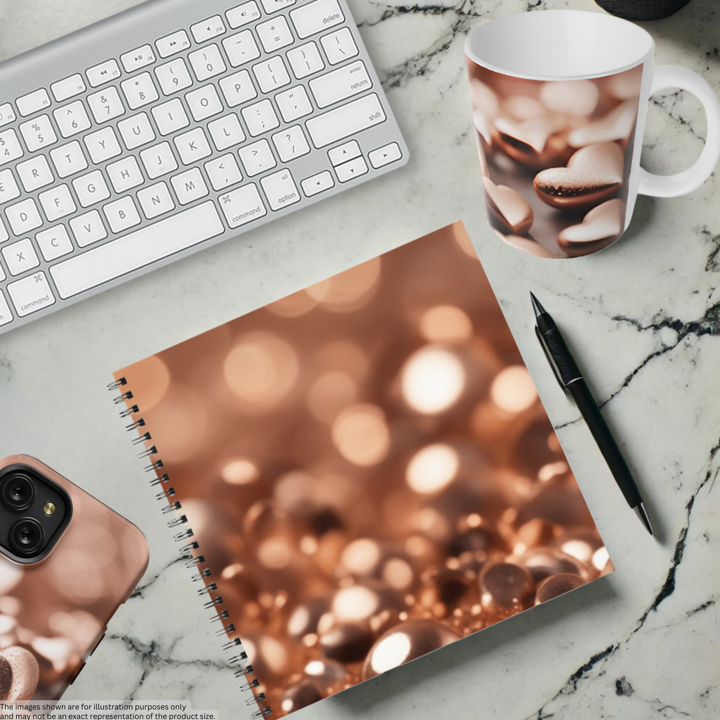 Copper Gleam 8.5" x 8.5" Hardcover Notebook