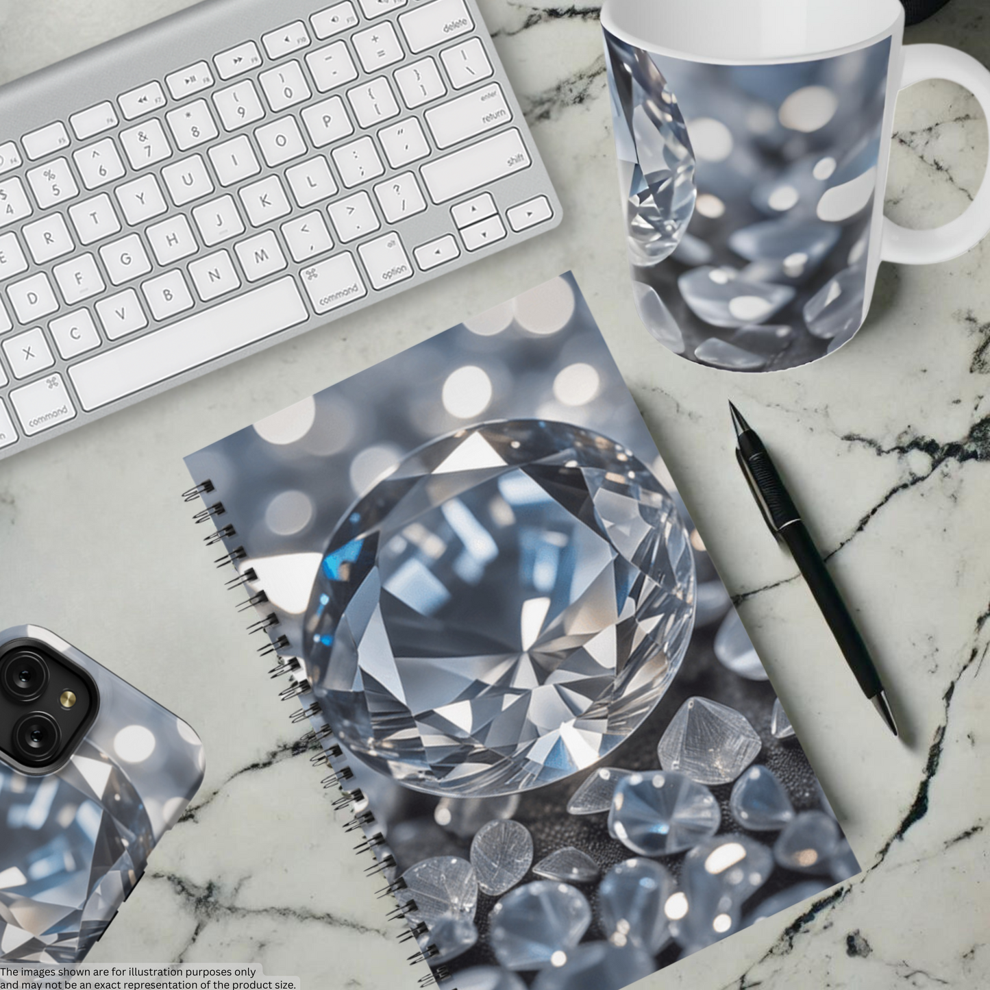 Diamond Cascade 5.5”x8.5" Hardcover Notebook