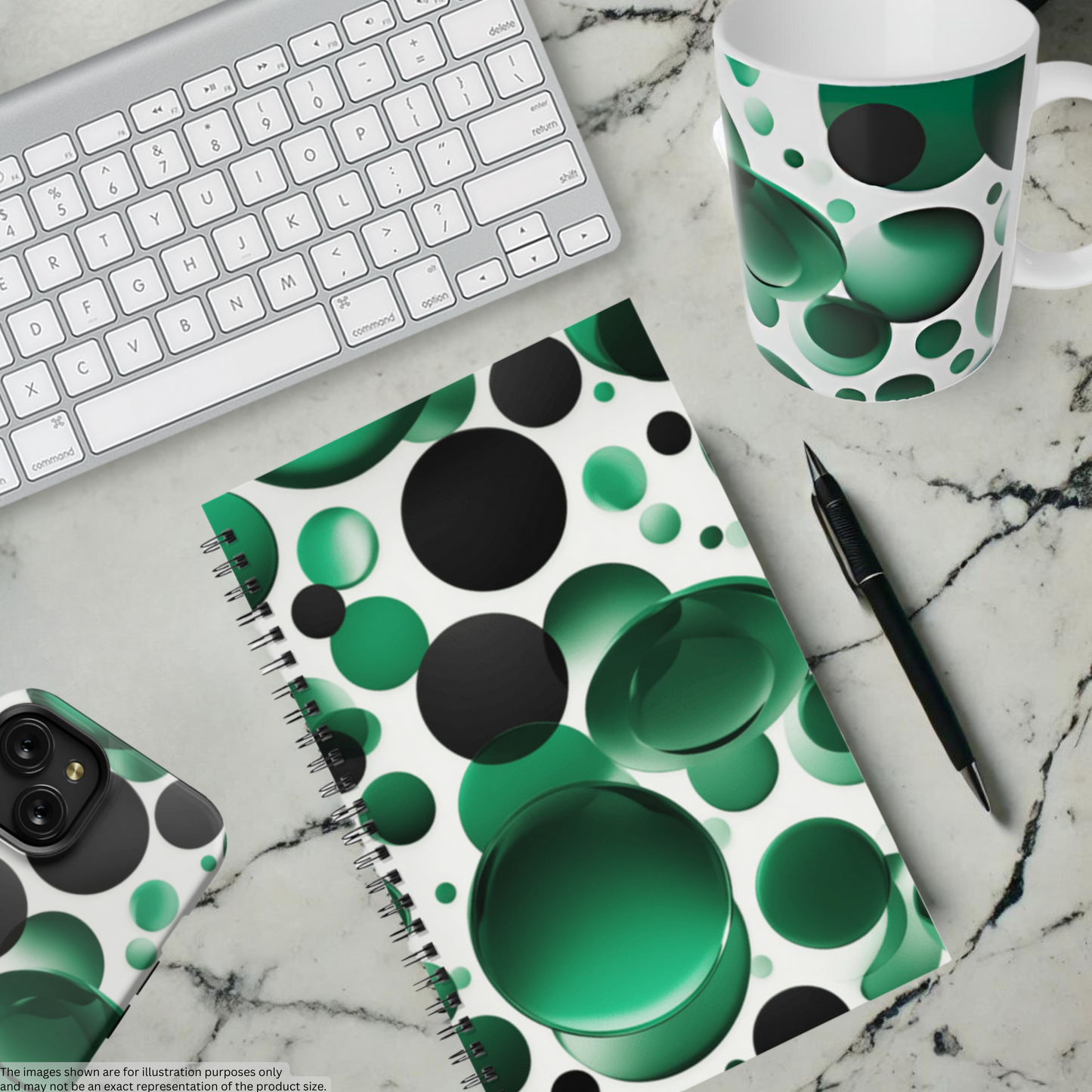 Emerald Bubbles 5.5"x8.5" Hardcover Planner
