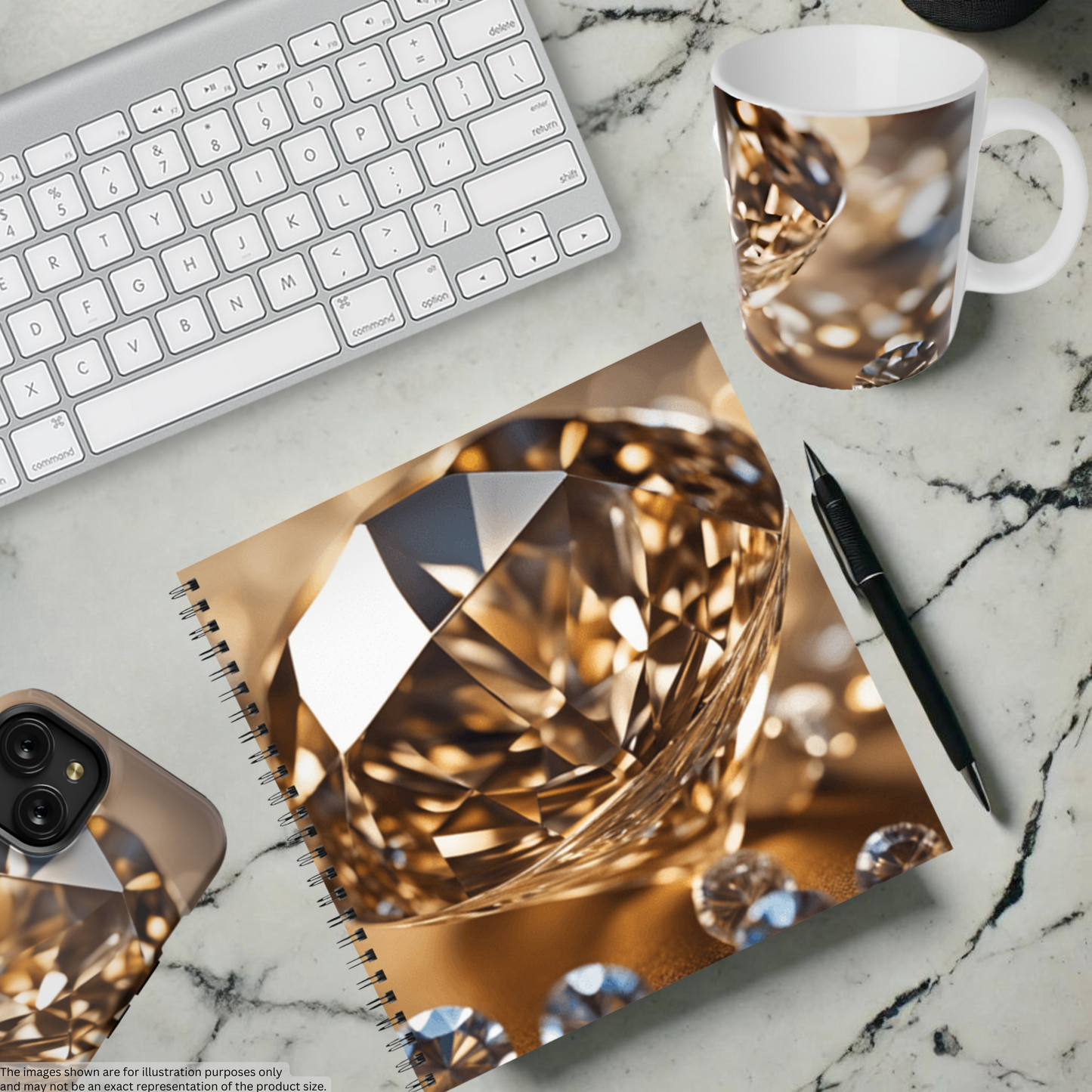 Golden Glimmer 8.5" x 8.5" Hardcover Notebook