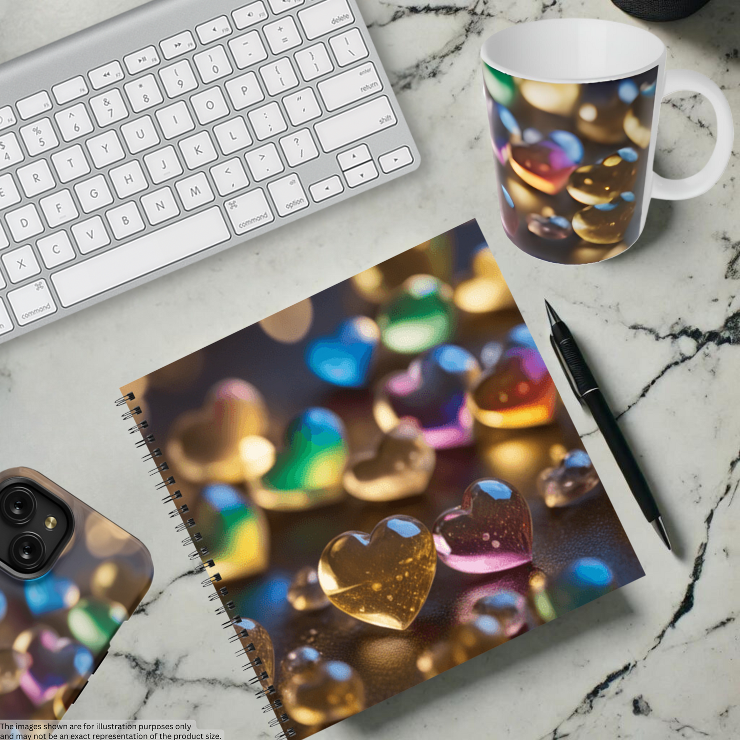 Golden Love Glow 8.5"x8.5" Hardcover Notebook