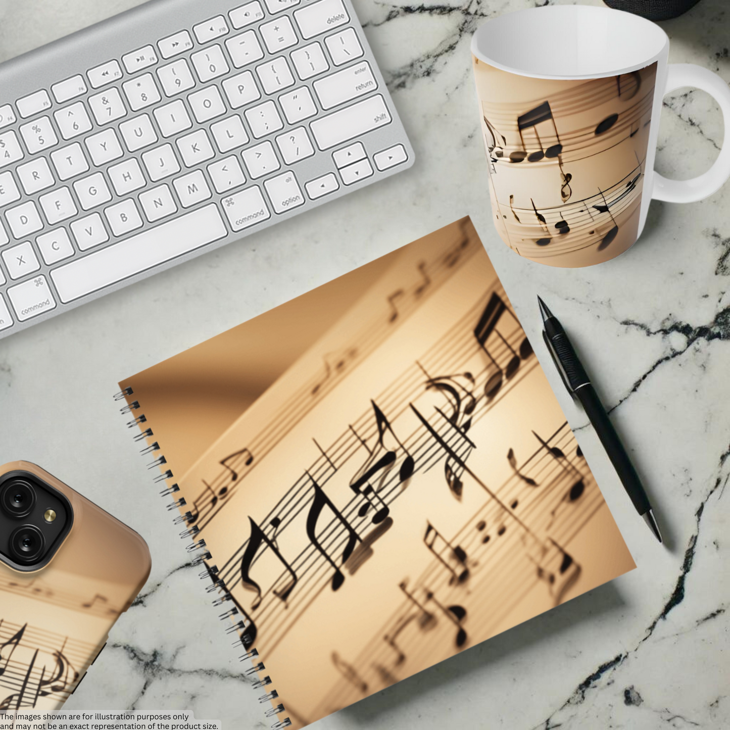Harmonic Script 8.5"x8.5" Hardcover Notebook