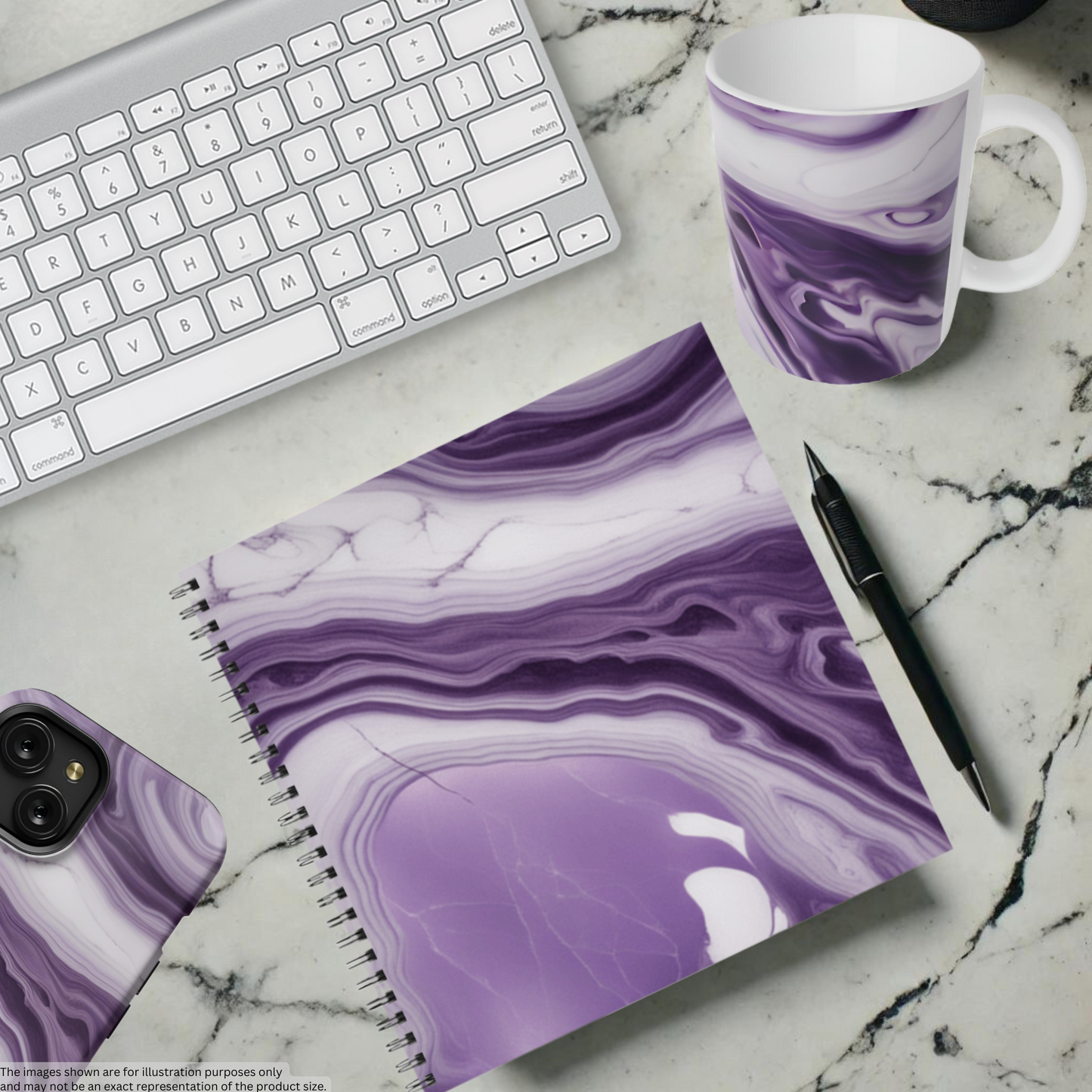 Lavender Swirl 8.5"x8.5" Hardcover Notebook