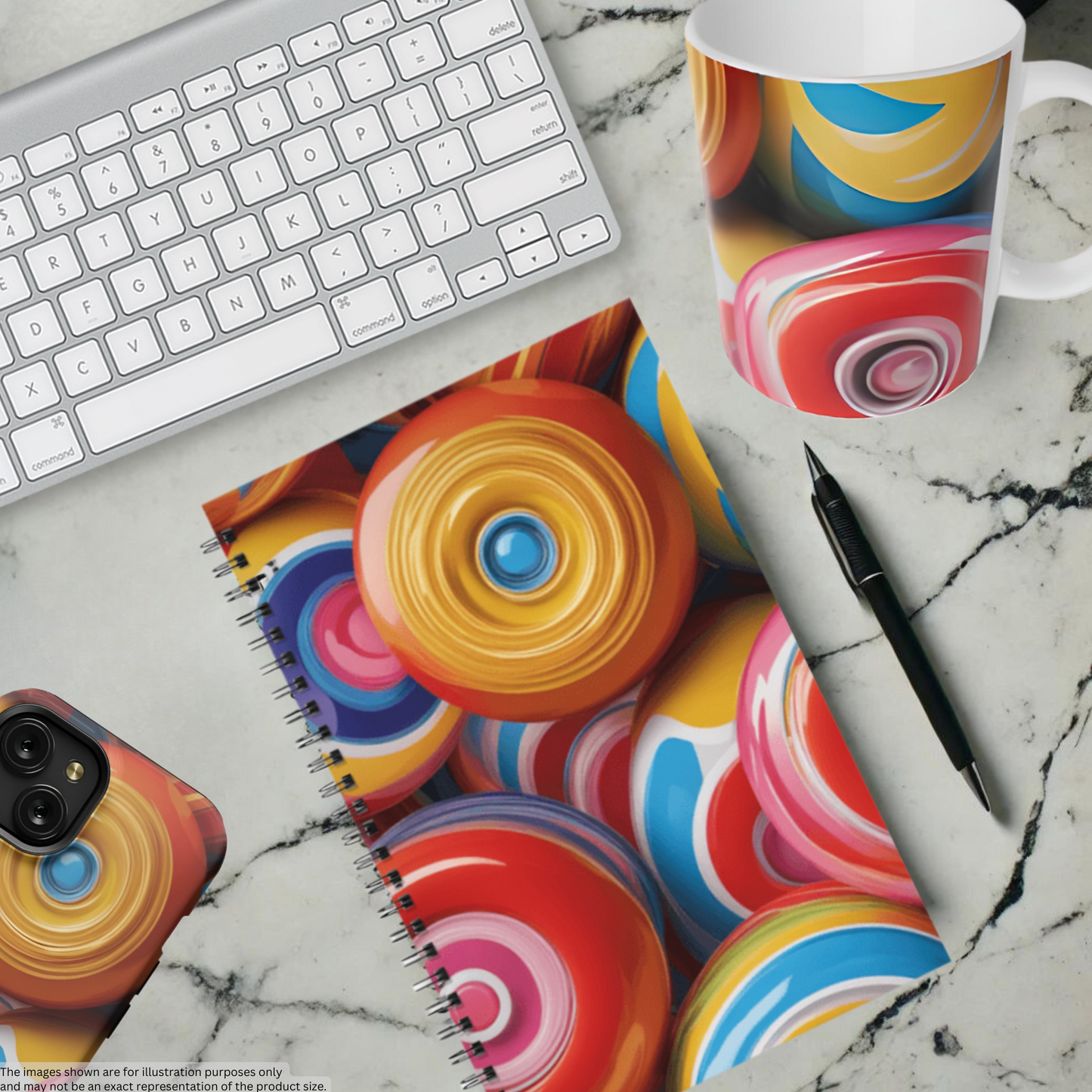 Lollipop Swirl 5.5”x8.5" Hardcover Notebook