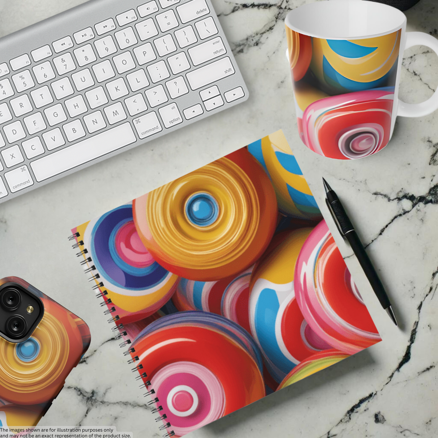 Lollipop Swirl 8.5"x8.5" Hardcover Notebook