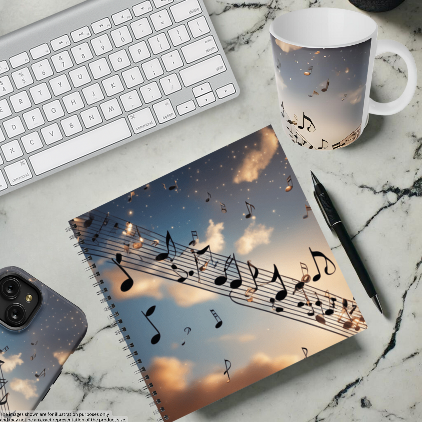 Musical Euphoria 8.5"x8.5" Hardcover Notebook