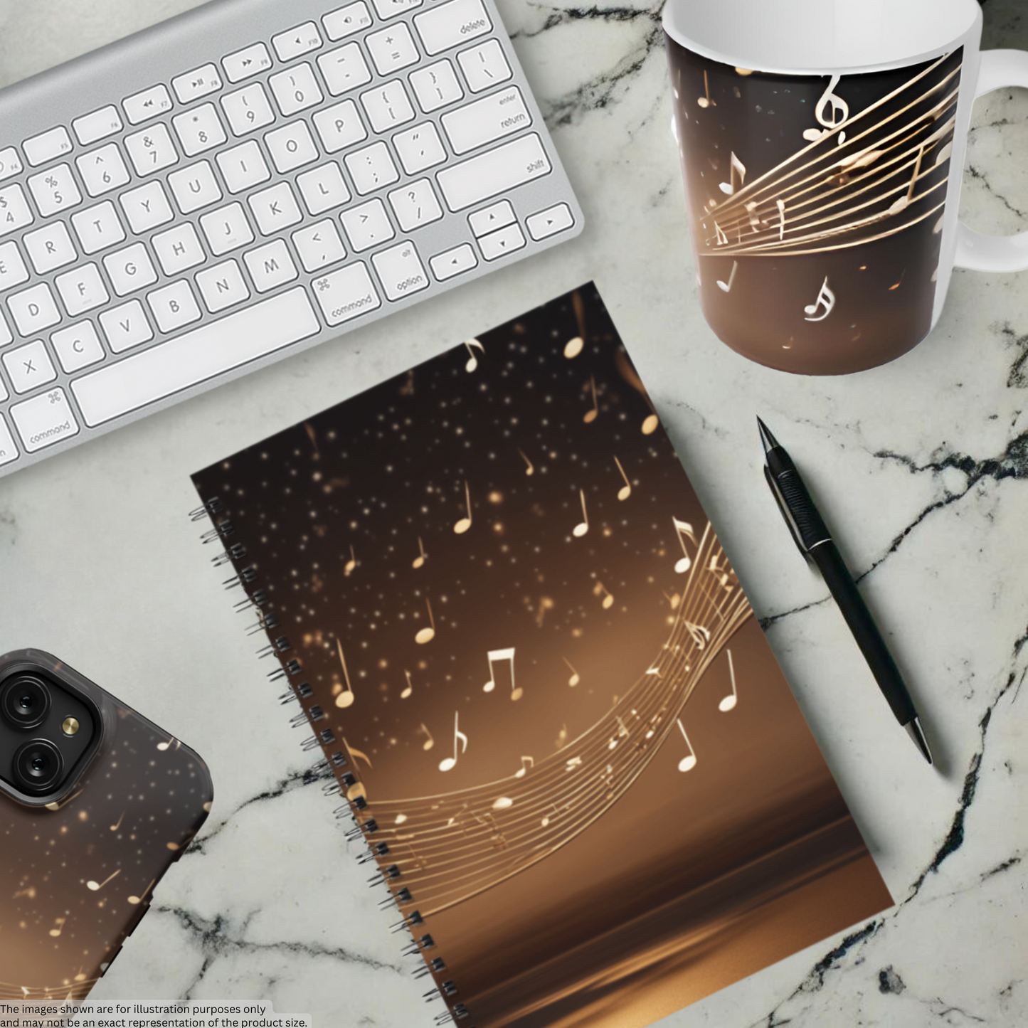 Musical Starlight 5.5”x8.5" Hardcover Notebook