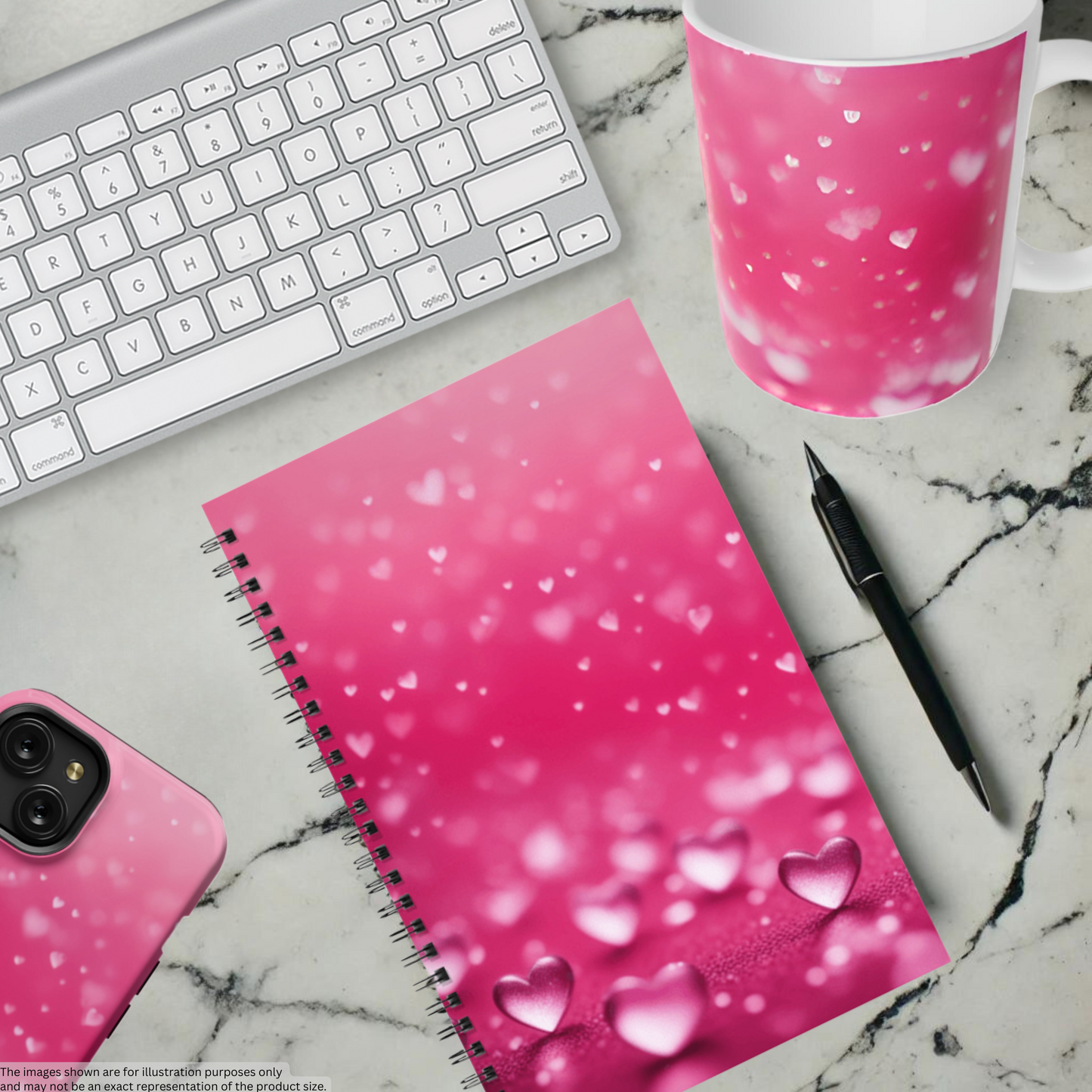 Pink Heart Dream 5.5"x8.5" Hardcover Notebook