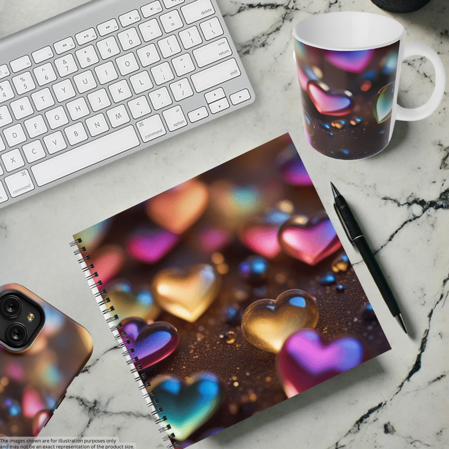 Rainbow Heartbeat 8.5"x8.5" Hardcover Notebook