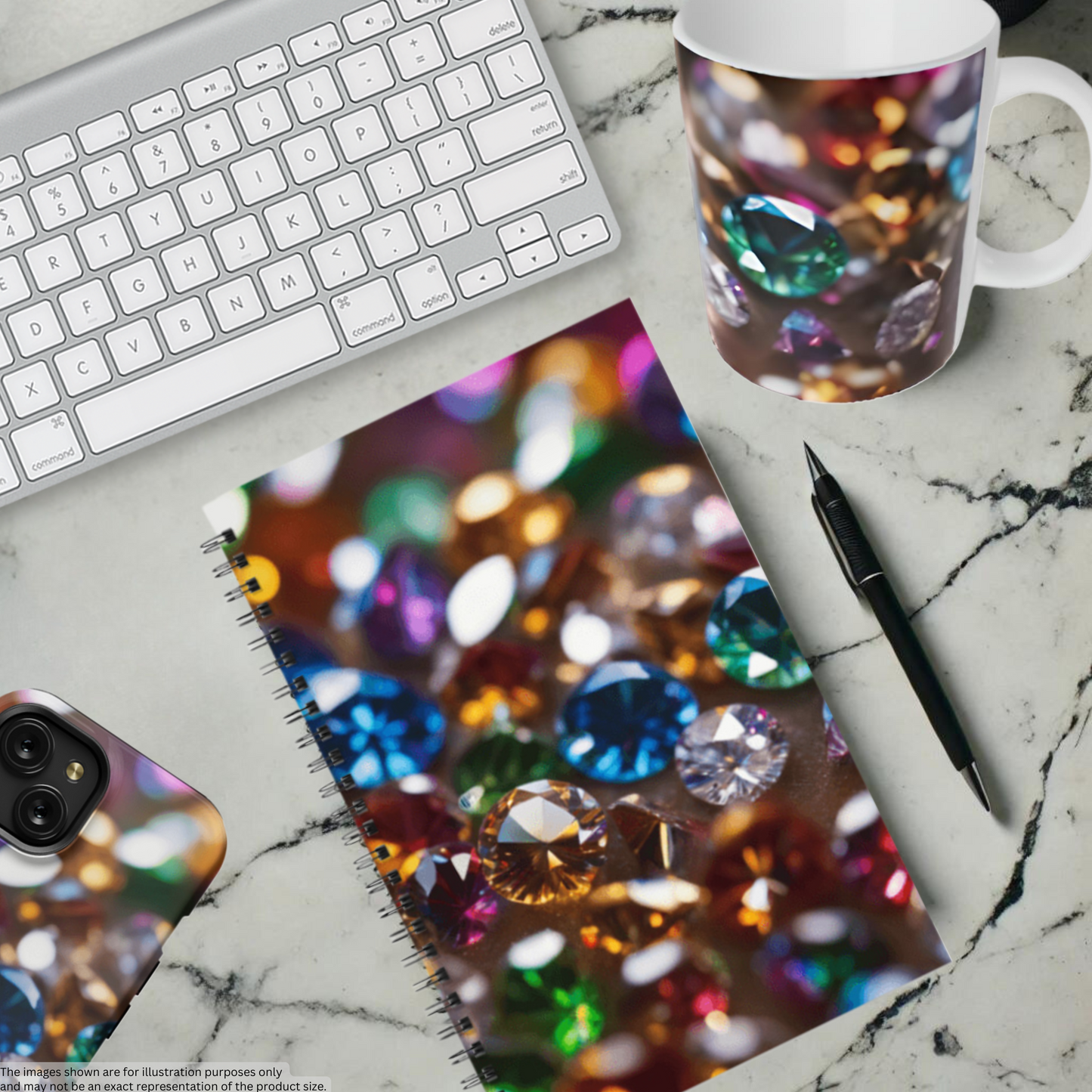 Rainbow Jewels 5.5”x8.5" Hardcover Notebook