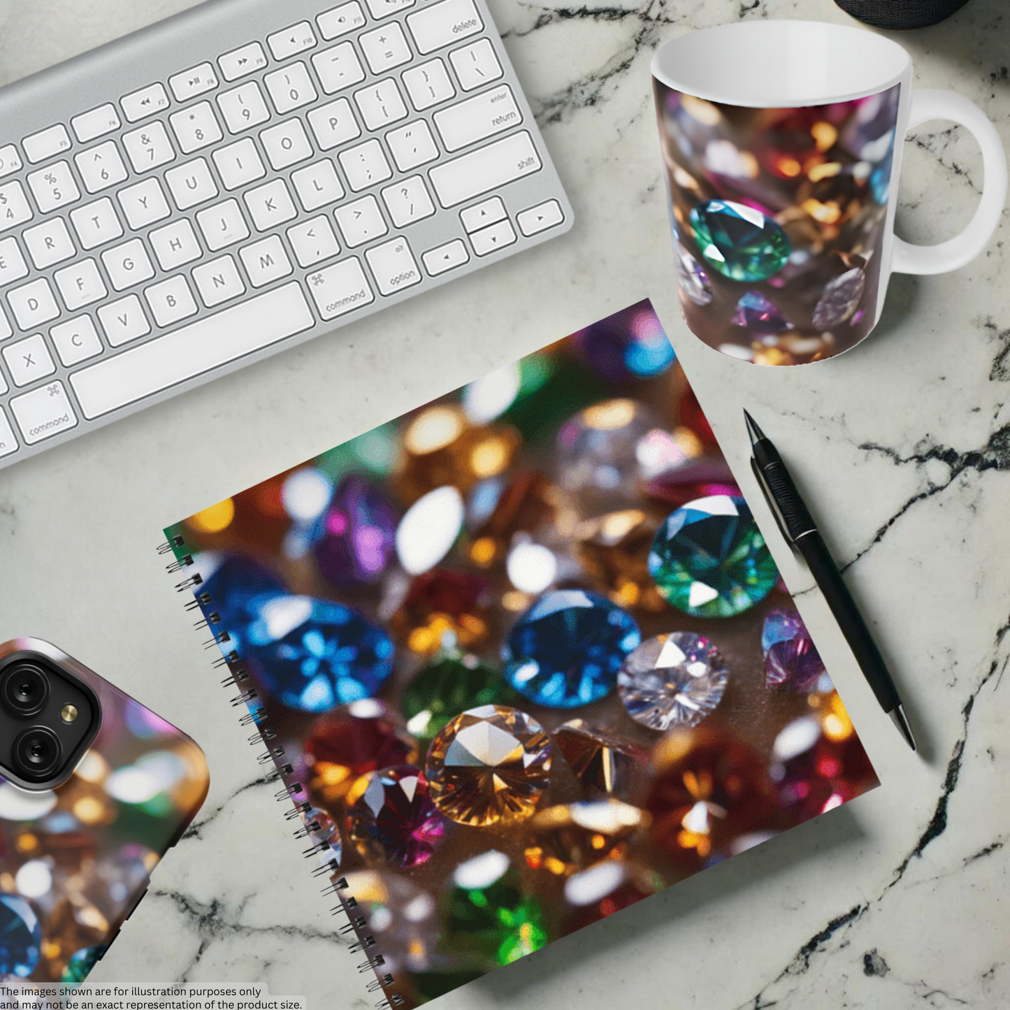 Rainbow Jewels 8.5" x 8.5" Hardcover Notebook