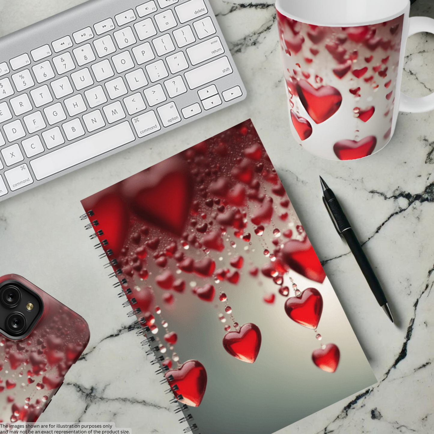 Red Heart Rain 5.5"x8.5" Hardcover Planner