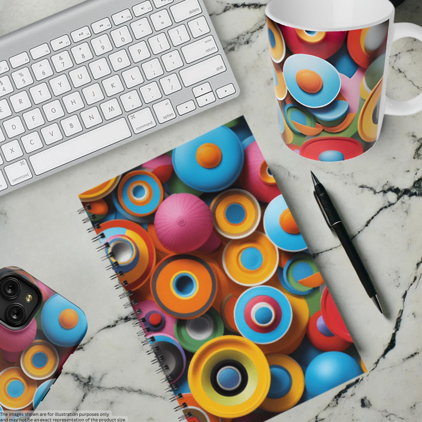 Retro Rings 5.5”x8.5" Hardcover Notebook