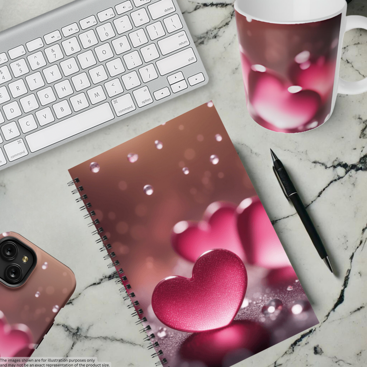 Romantic Heart Splash 5.5"x8.5" Hardcover Planner