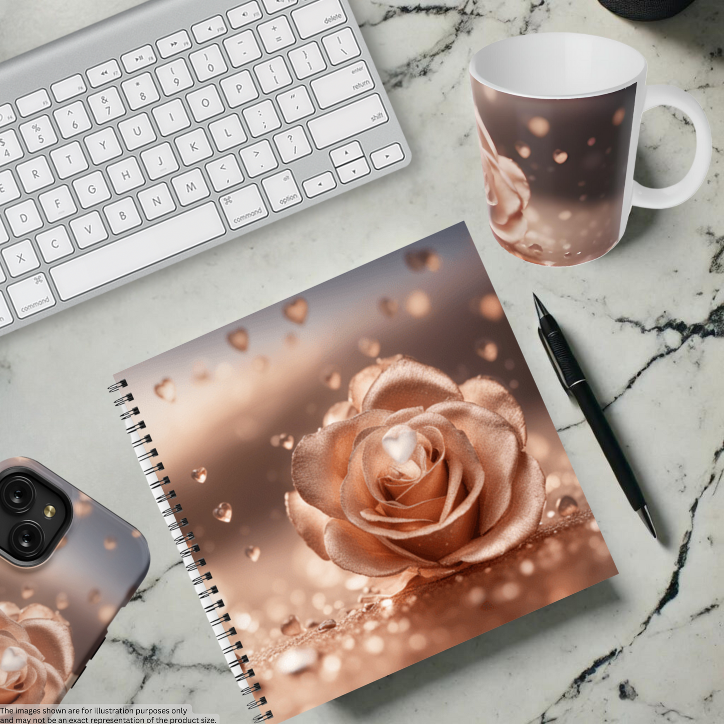 Rose Radiance 8.5" x 8.5" Hardcover Notebook