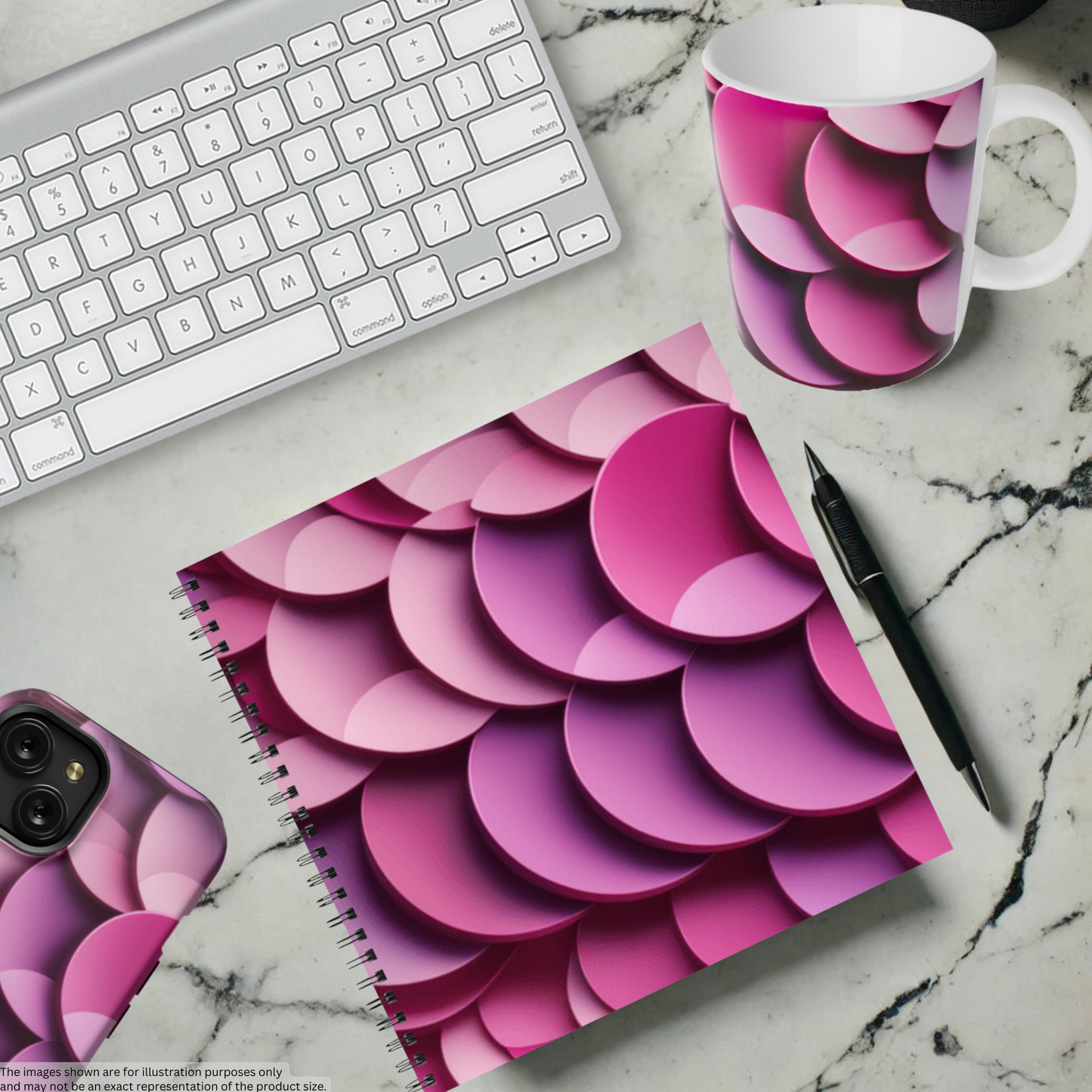 Rosy Ripple 8.5"x8.5" Hardcover Notebook