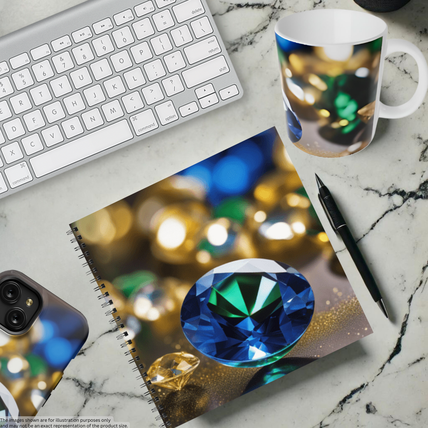 Sapphire Glow 8.5" x 8.5" Hardcover Notebook
