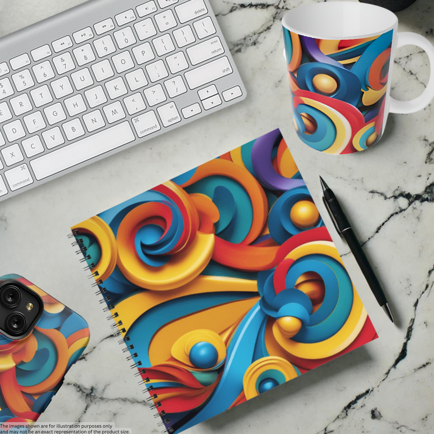 Swirl Fiesta 8.5"x8.5" Hardcover Notebook