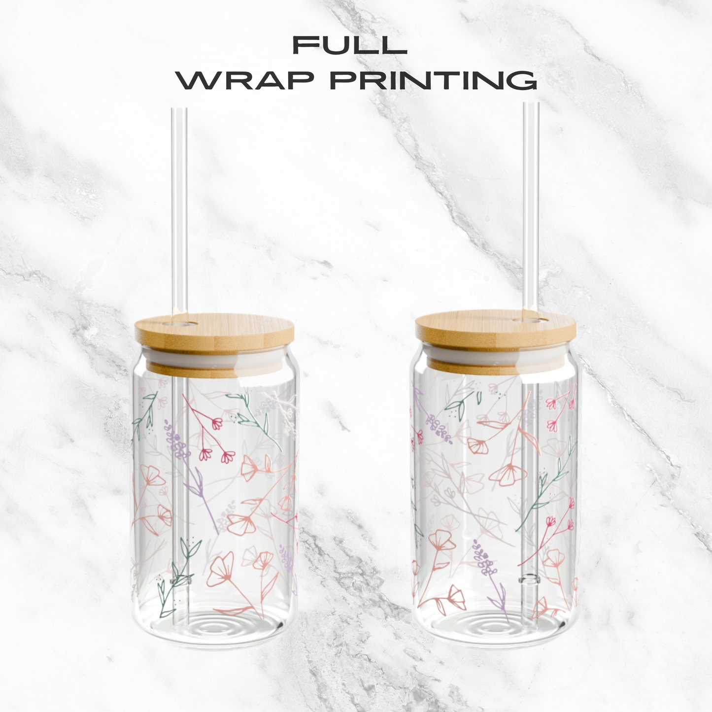 Wildflower Fields 16oz Glass Tumbler | Soda Can