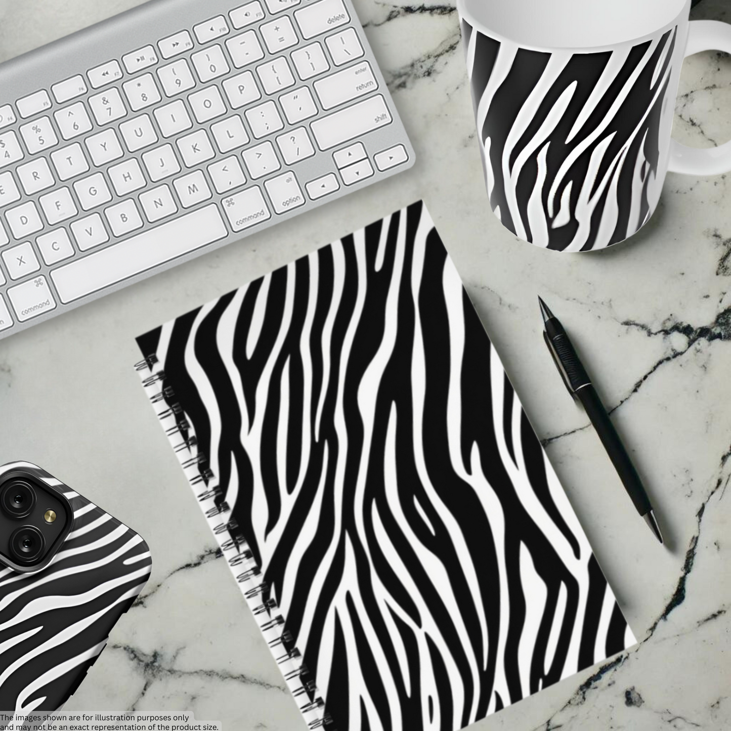 Zebra Zen 5.5”x8.5" Hardcover Notebook