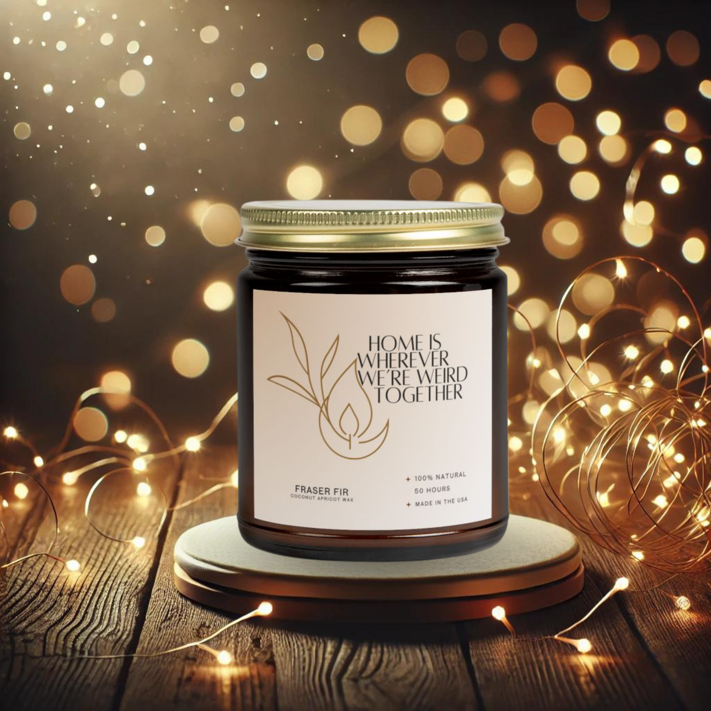 9oz Fraser Fir Amber Candle – Home & Weird Together