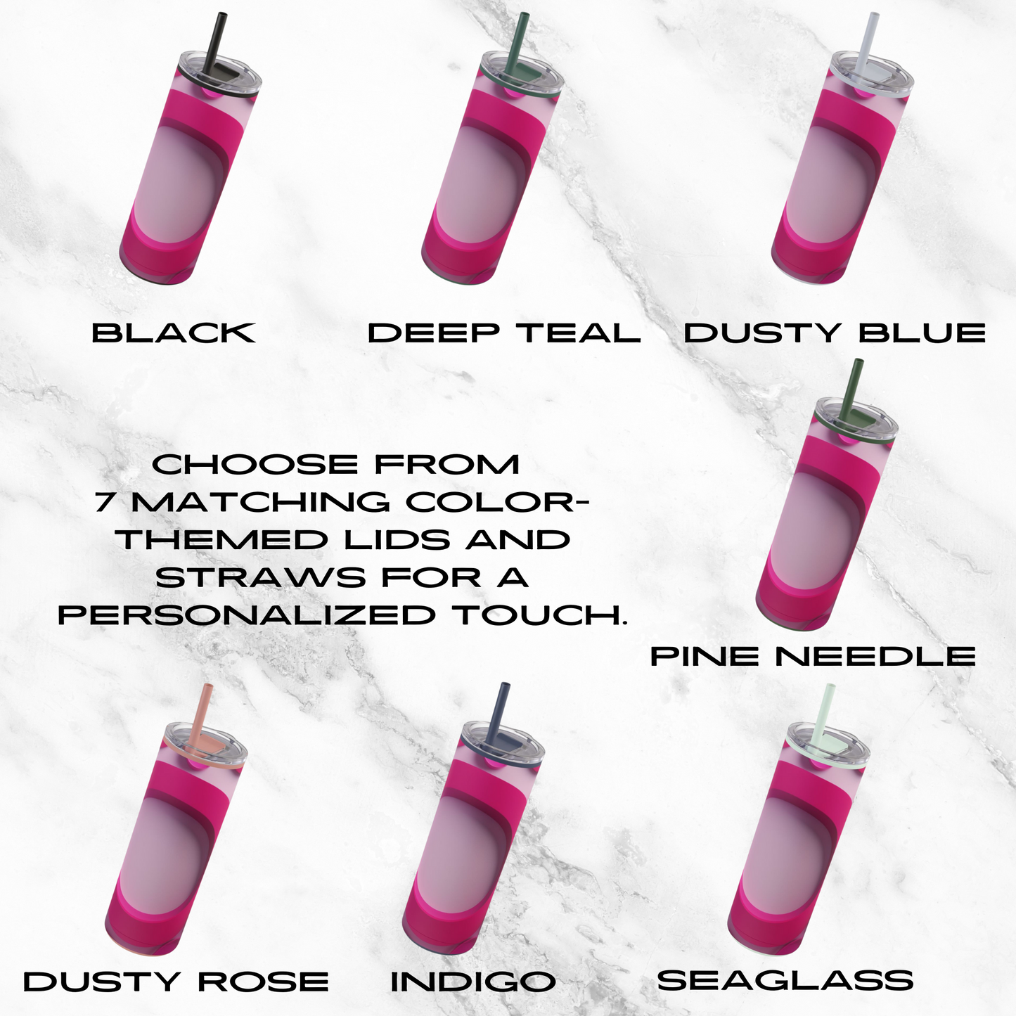 Fuchsia Fusion 20oz Skinny Tumbler - With Straw
