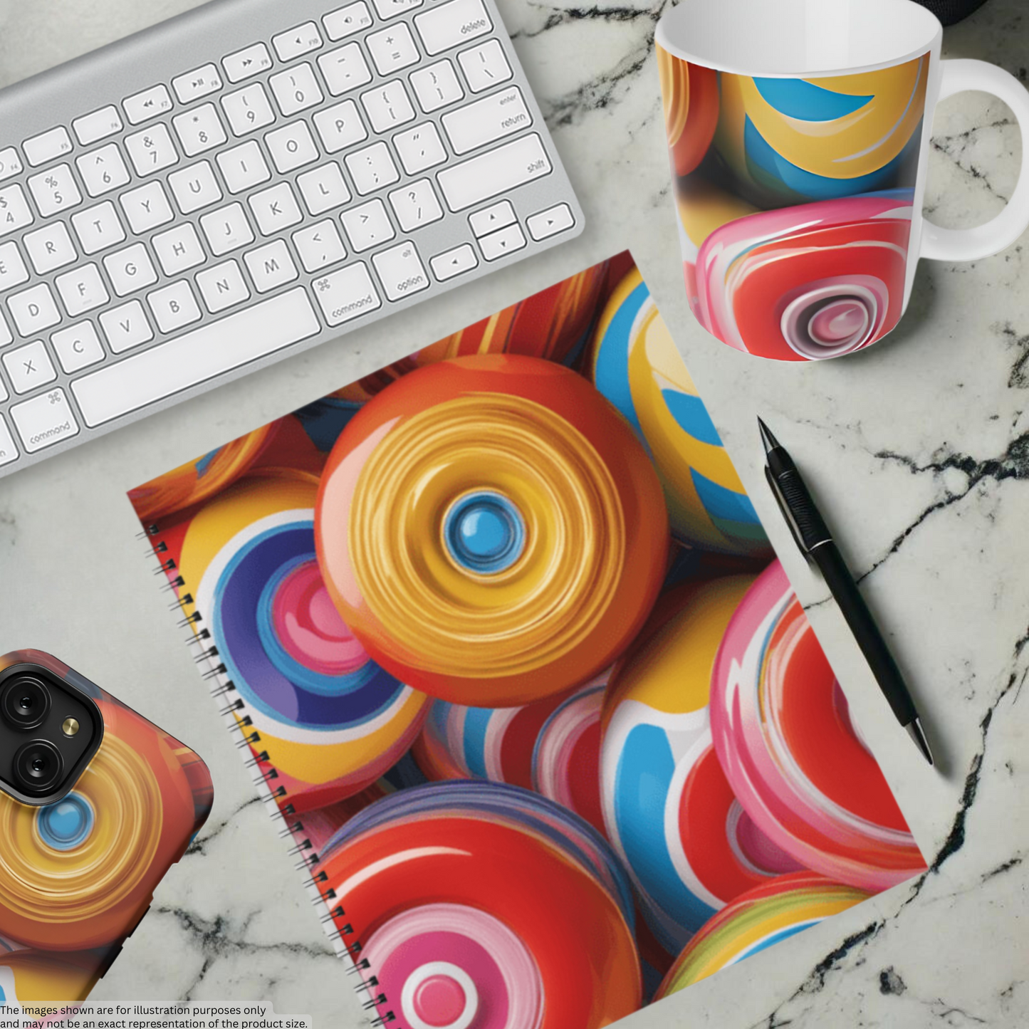 Lollipop Swirl 8.5"x11" Hardcover Notebook