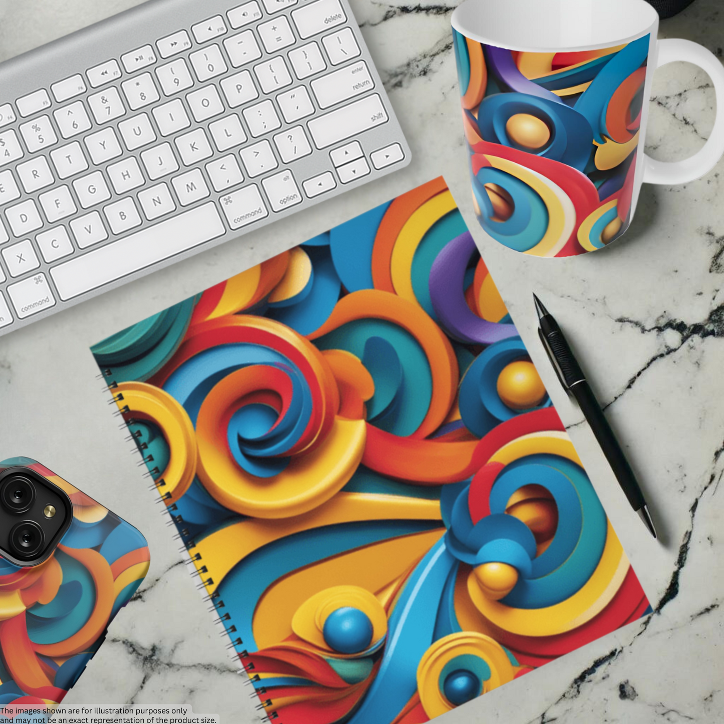 Swirl Fiesta 8.5"x11" Hardcover Notebook