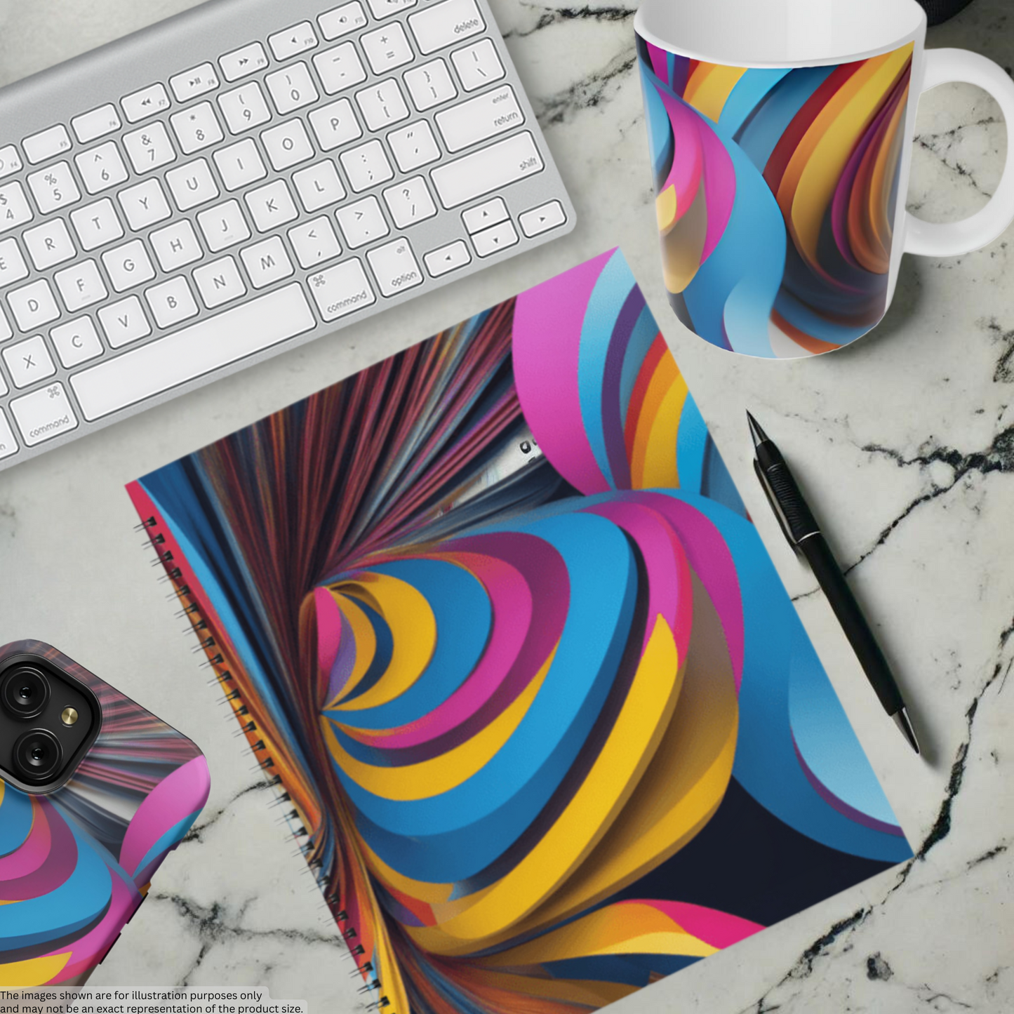 Vibrant Twirl 8.5"x11" Hardcover Notebook