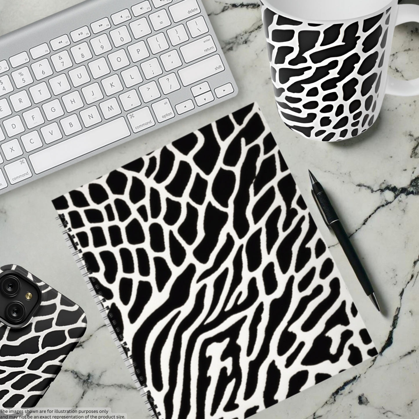Monochrome Maze 8.5”x11” Hardcover Notebook