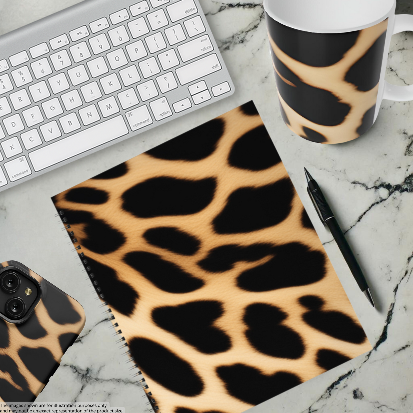 Cheetah Charm 8.5”x11” Hardcover Notebook