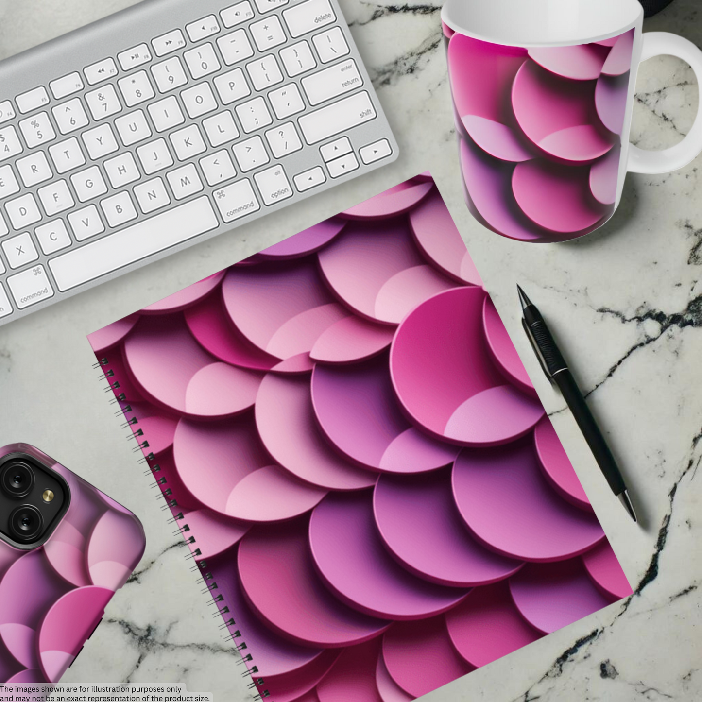 Rosy Ripple 8.5"x11" Hardcover Notebook