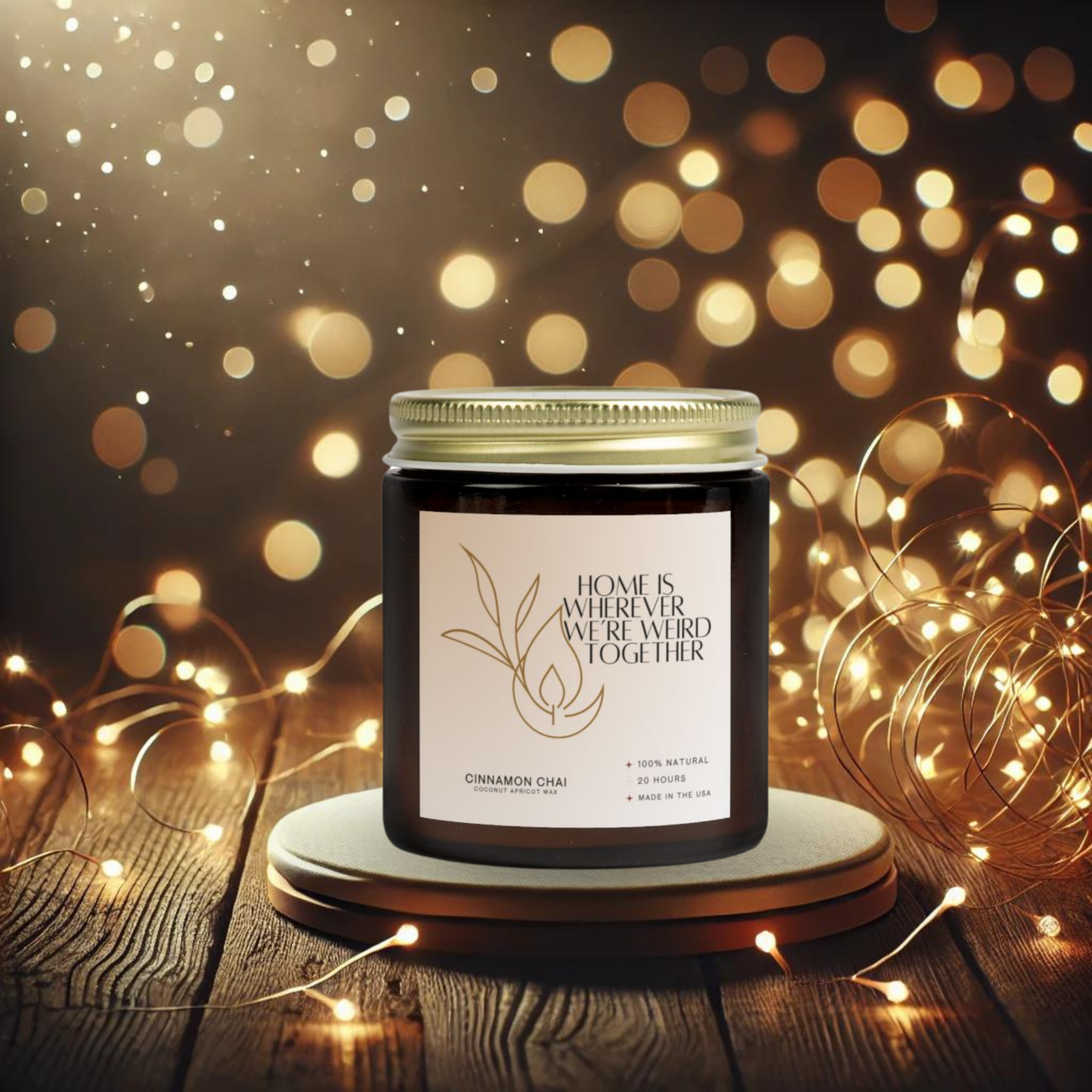 4oz Cinnamon Chai Amber Candle – Home & Weird Together