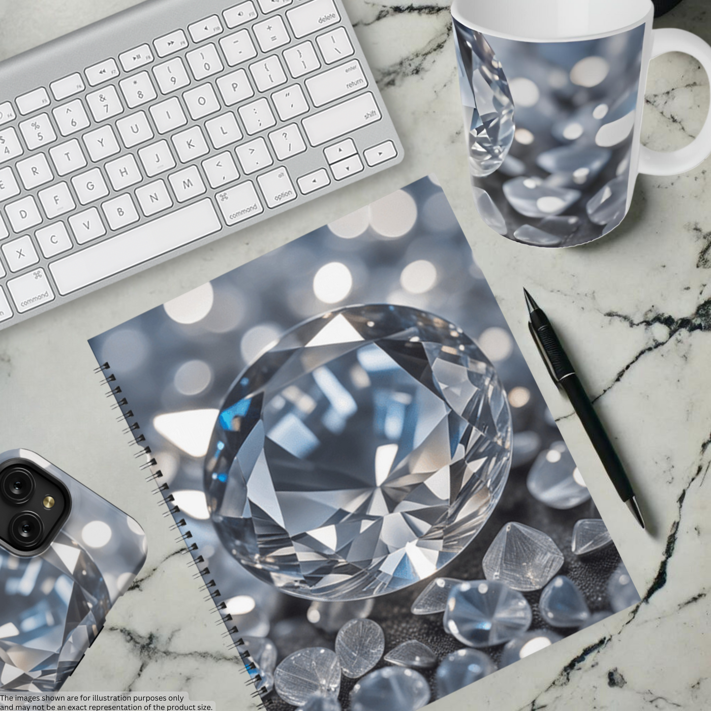 Diamond Cascade 8.5"x11" Hardcover Notebook