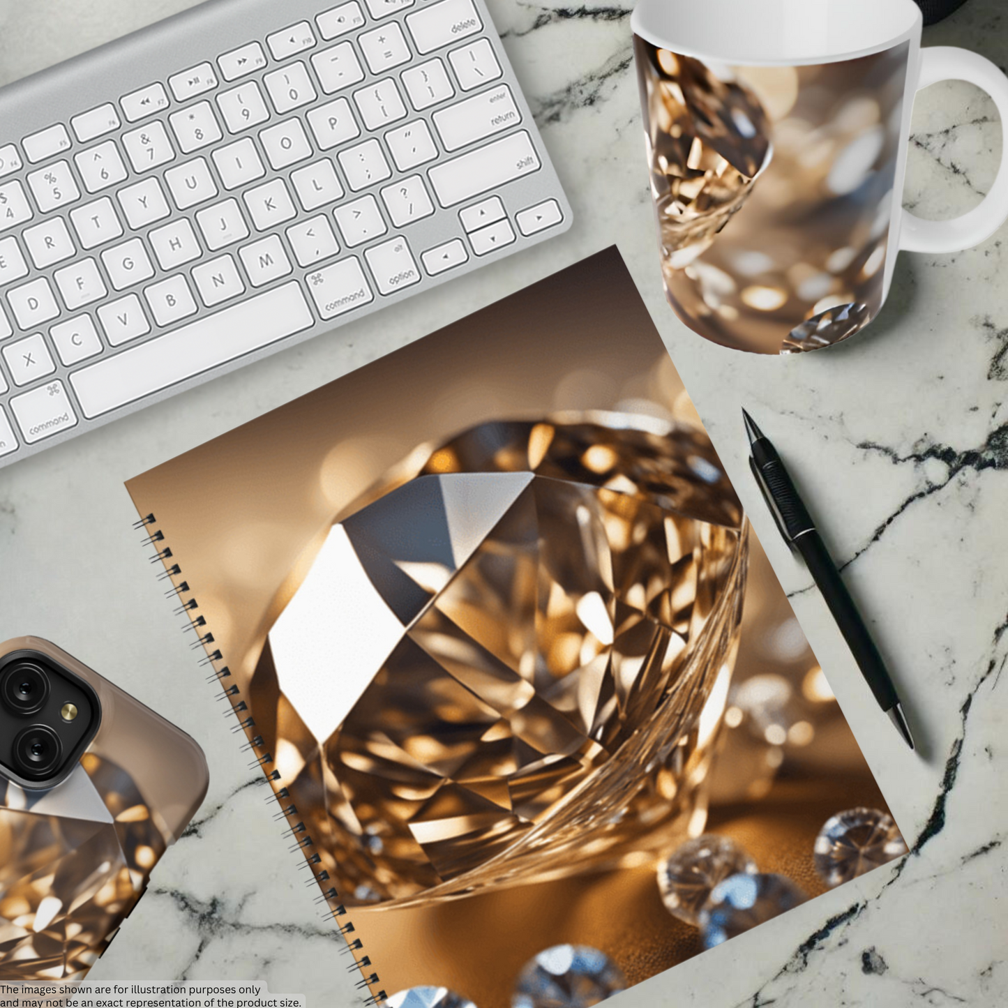 Golden Glimmer 8.5"x11" Hardcover Notebook