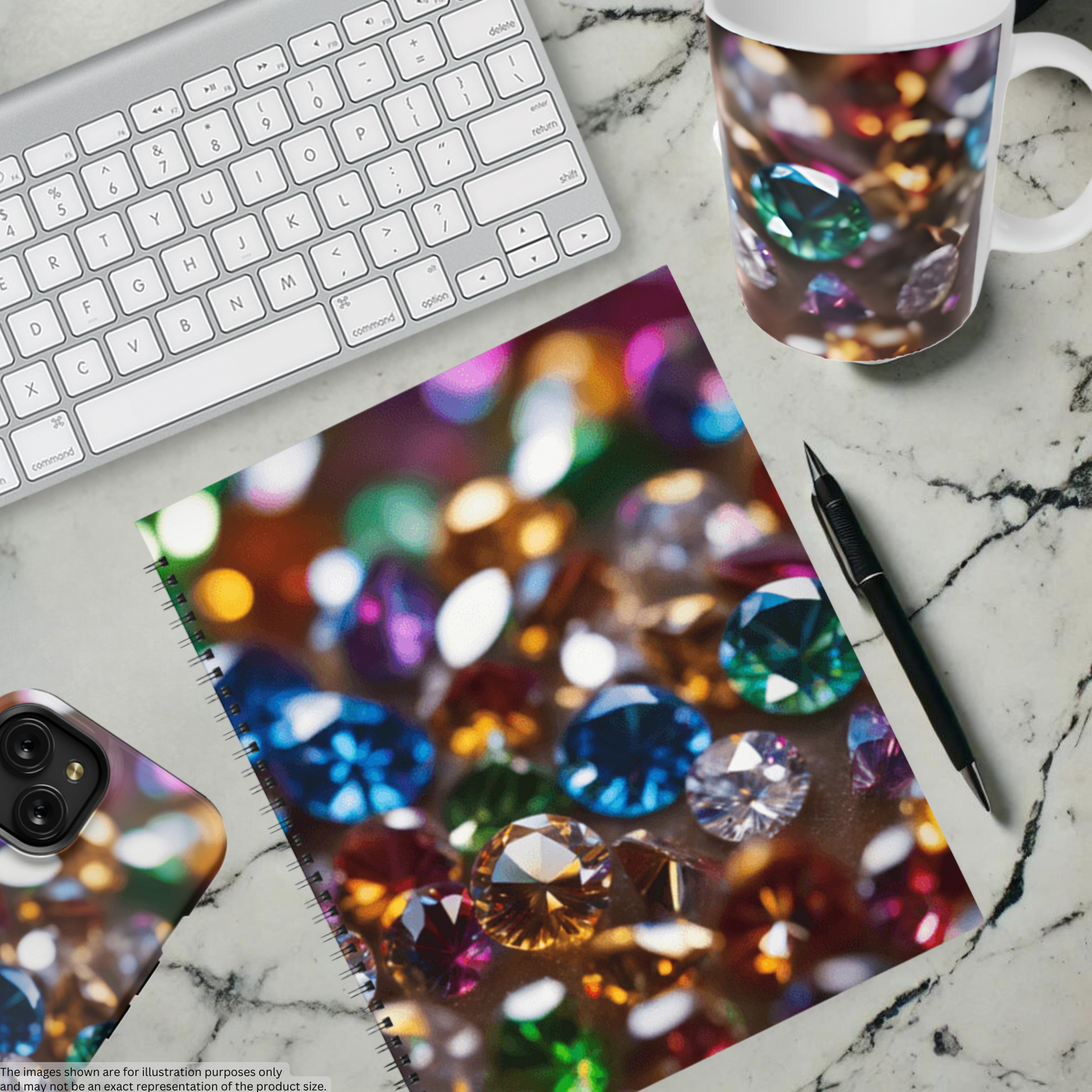 Rainbow Jewels 8.5"x11" Hardcover Notebook