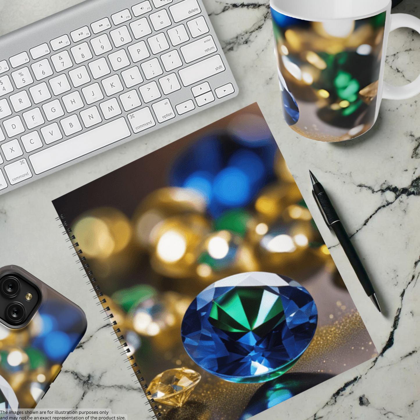 Sapphire Glow 8.5"x11" Hardcover Notebook