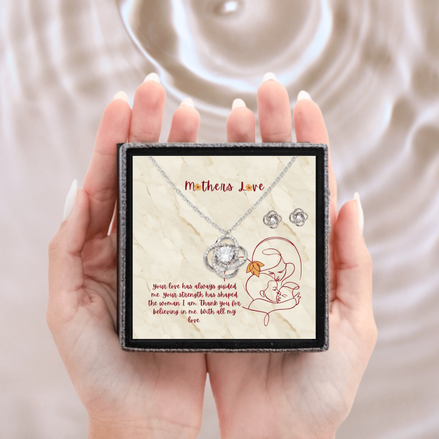 Guiding Love - Love Knot Necklace and Earring Set