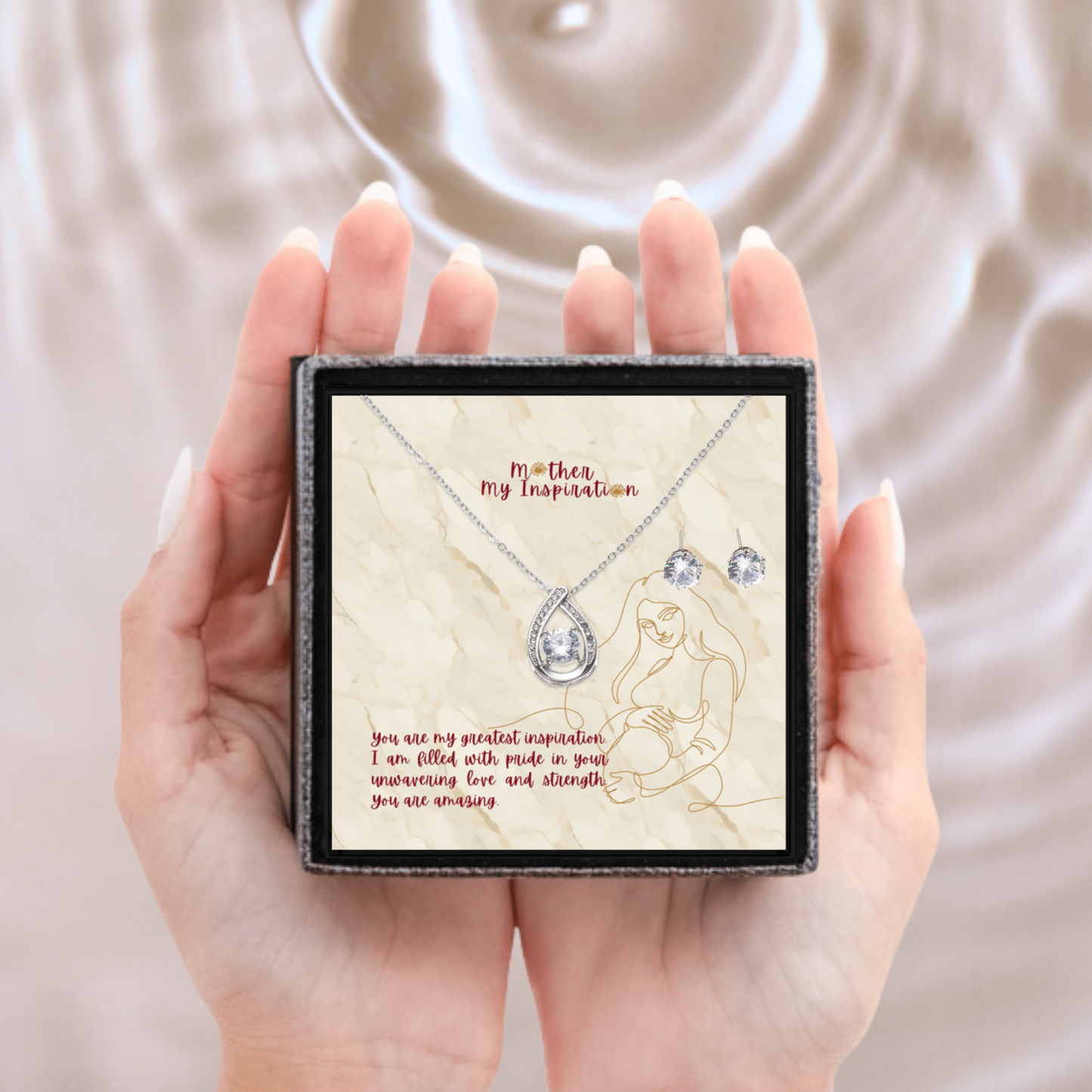 Inspiration Eternal - Floating Stone Necklace and Earring Set