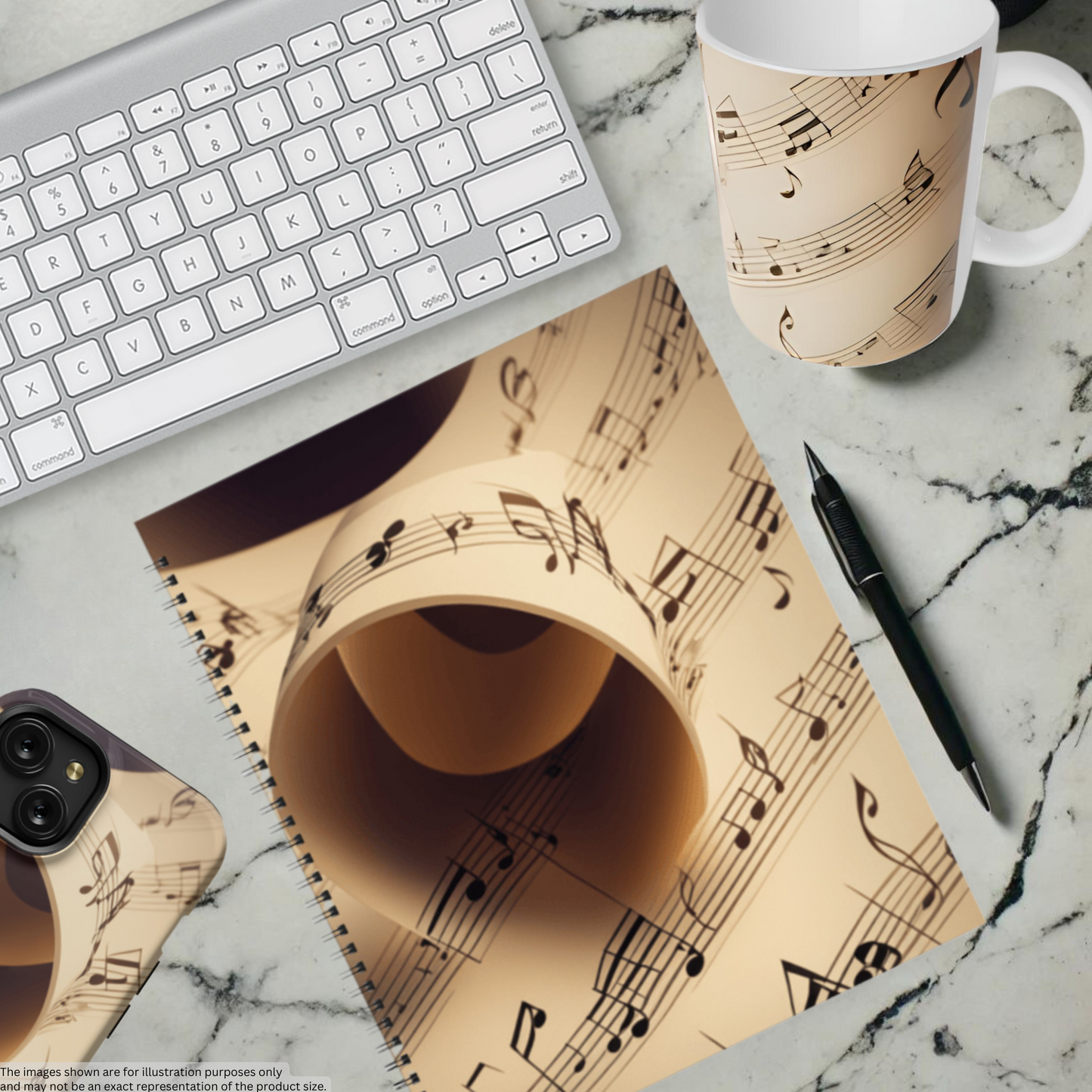 Golden Harmony 8.5"x11" Hardcover Notebook