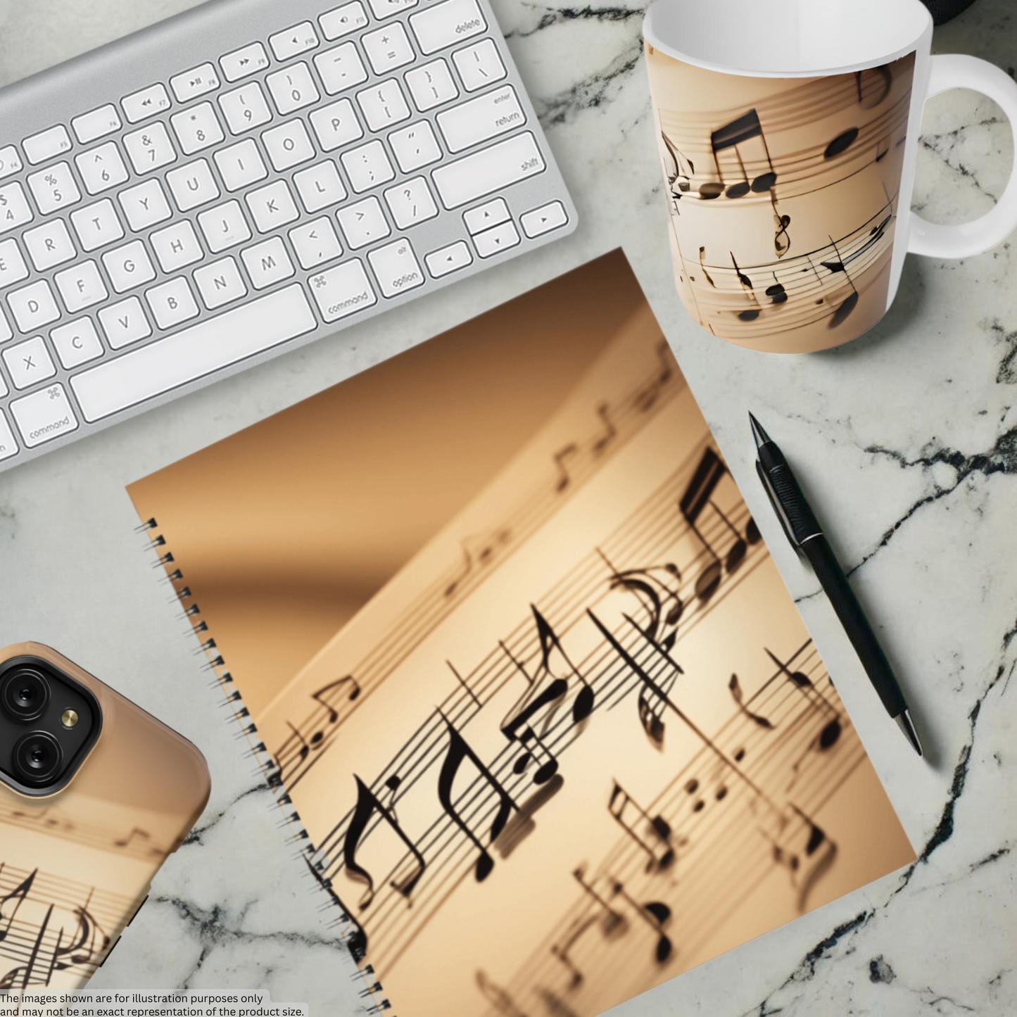 Harmonic Script 8.5"x11" Hardcover Notebook