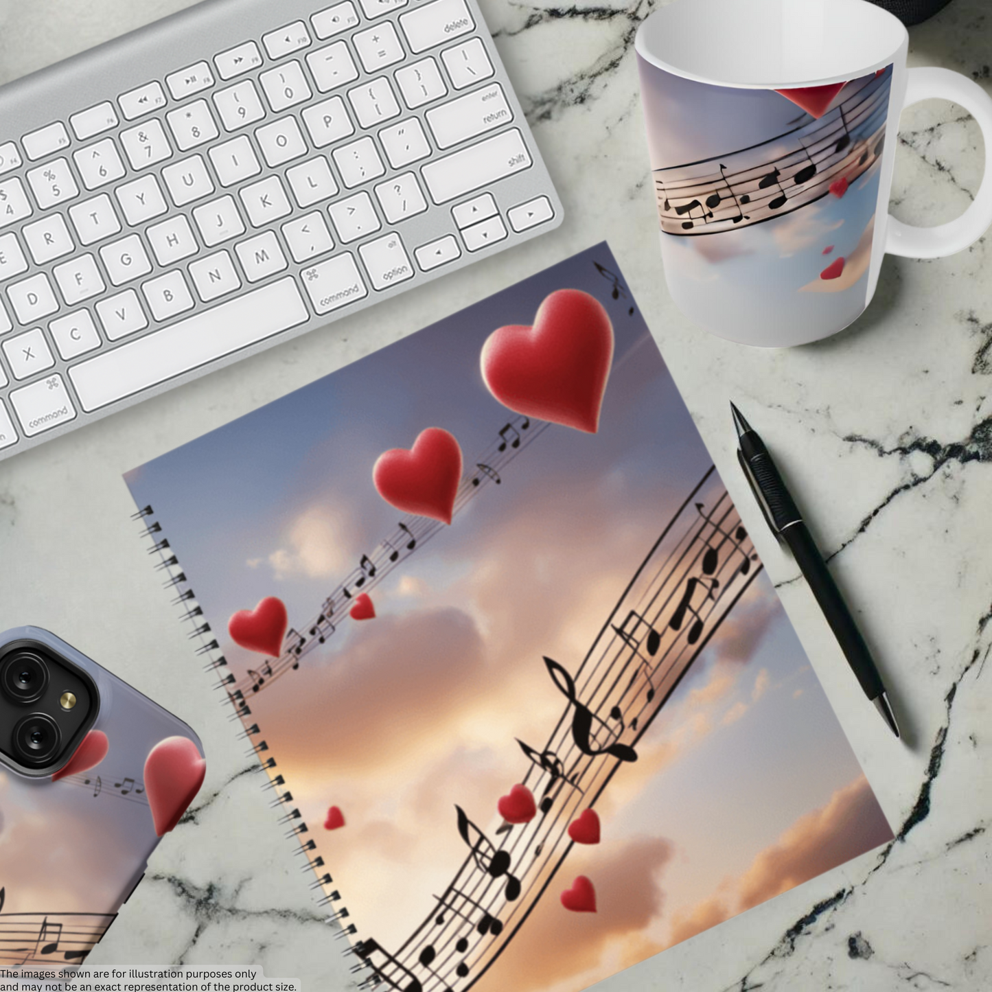 Symphony in the Sky 8.5"x11" Hardcover Notebook