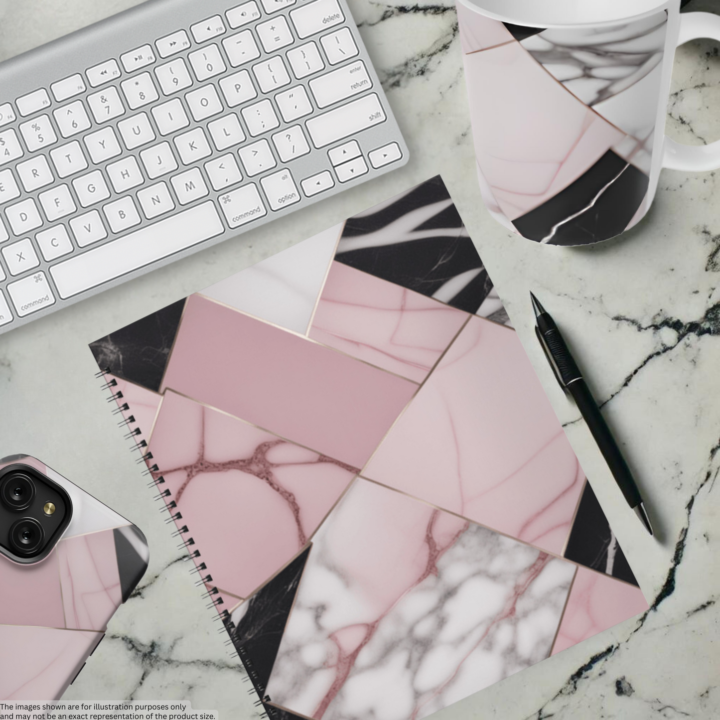 Blush Geometry 8.5"x11" Hardcover Notebook