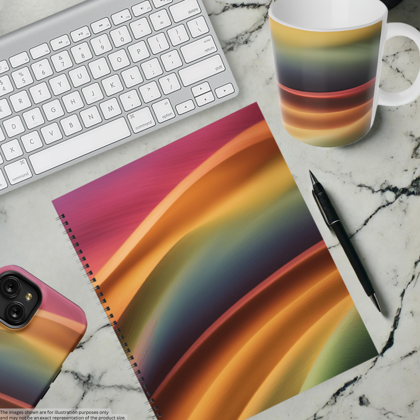 Rainbow Cascade 8.5"x11" Hardcover Notebook