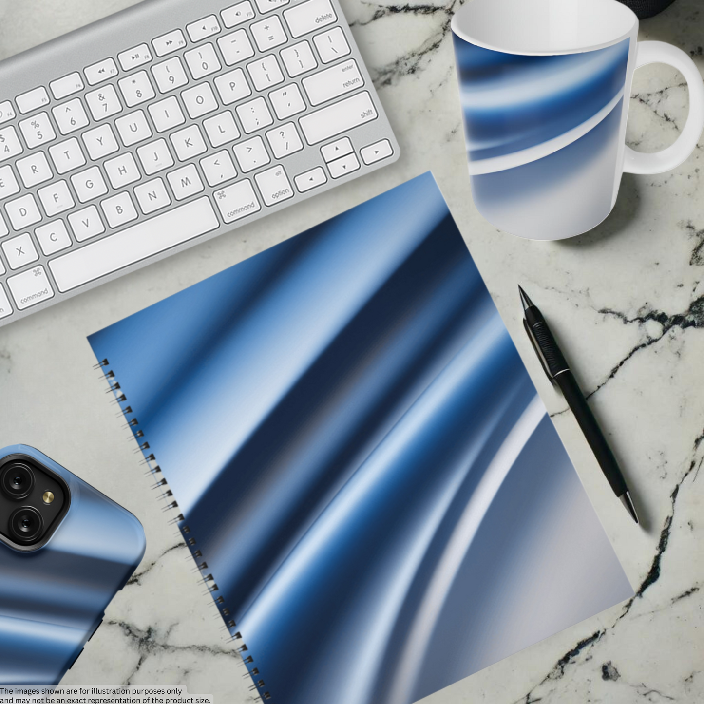 Sapphire Sleek 8.5"x11" Hardcover Notebook