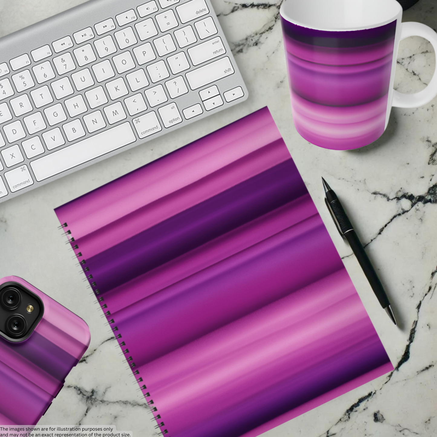 Violet Waves 8.5"x11" Hardcover Notebook