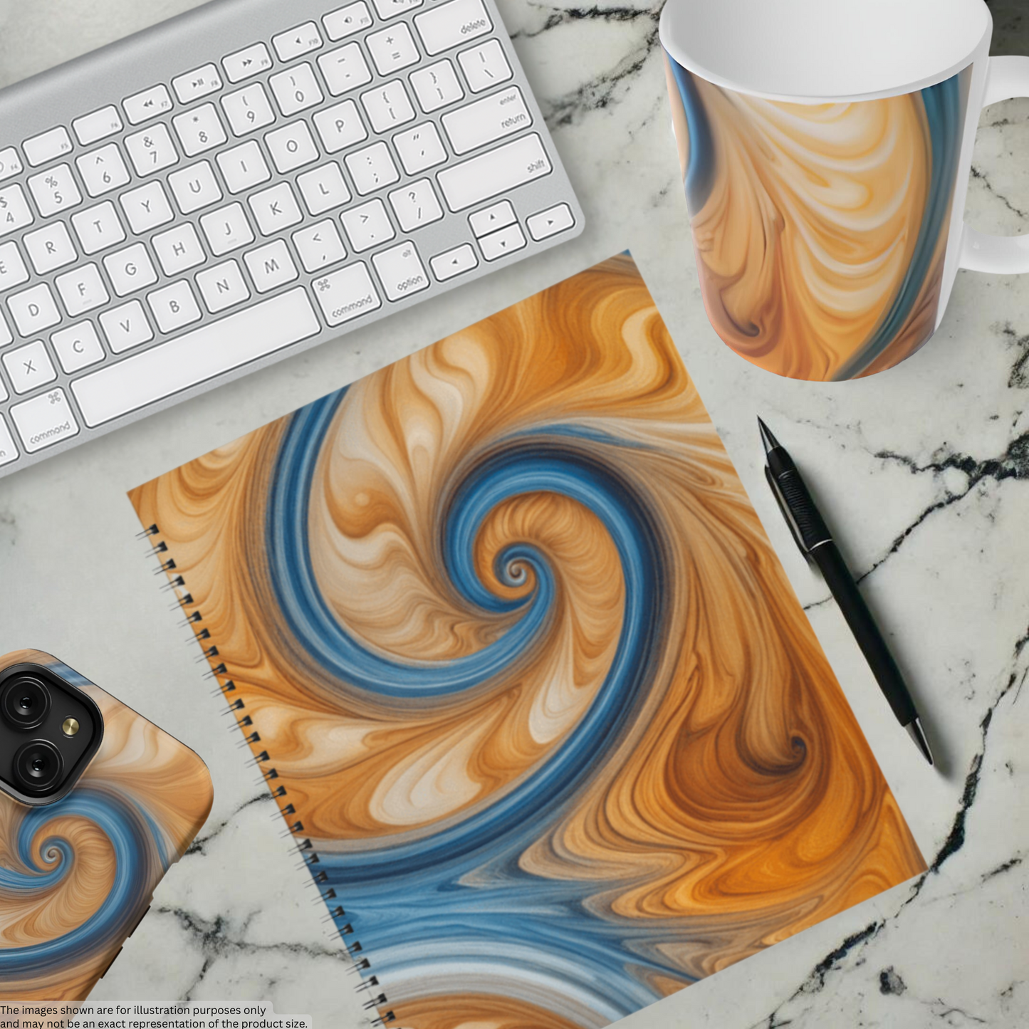 Amber Wave 8.5"x11" Hardcover Notebook