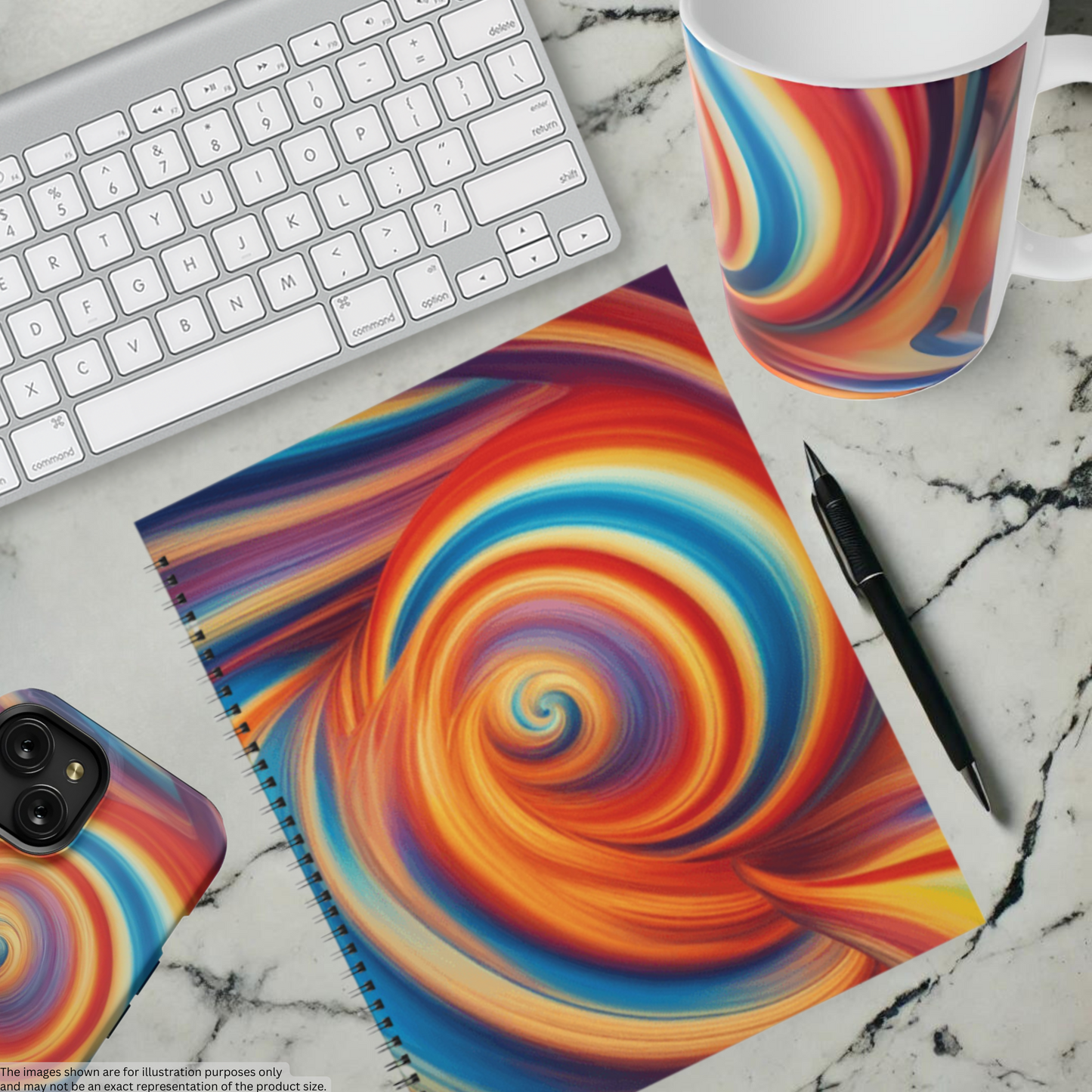 Fiery Vortex 8.5"x11" Hardcover Notebook