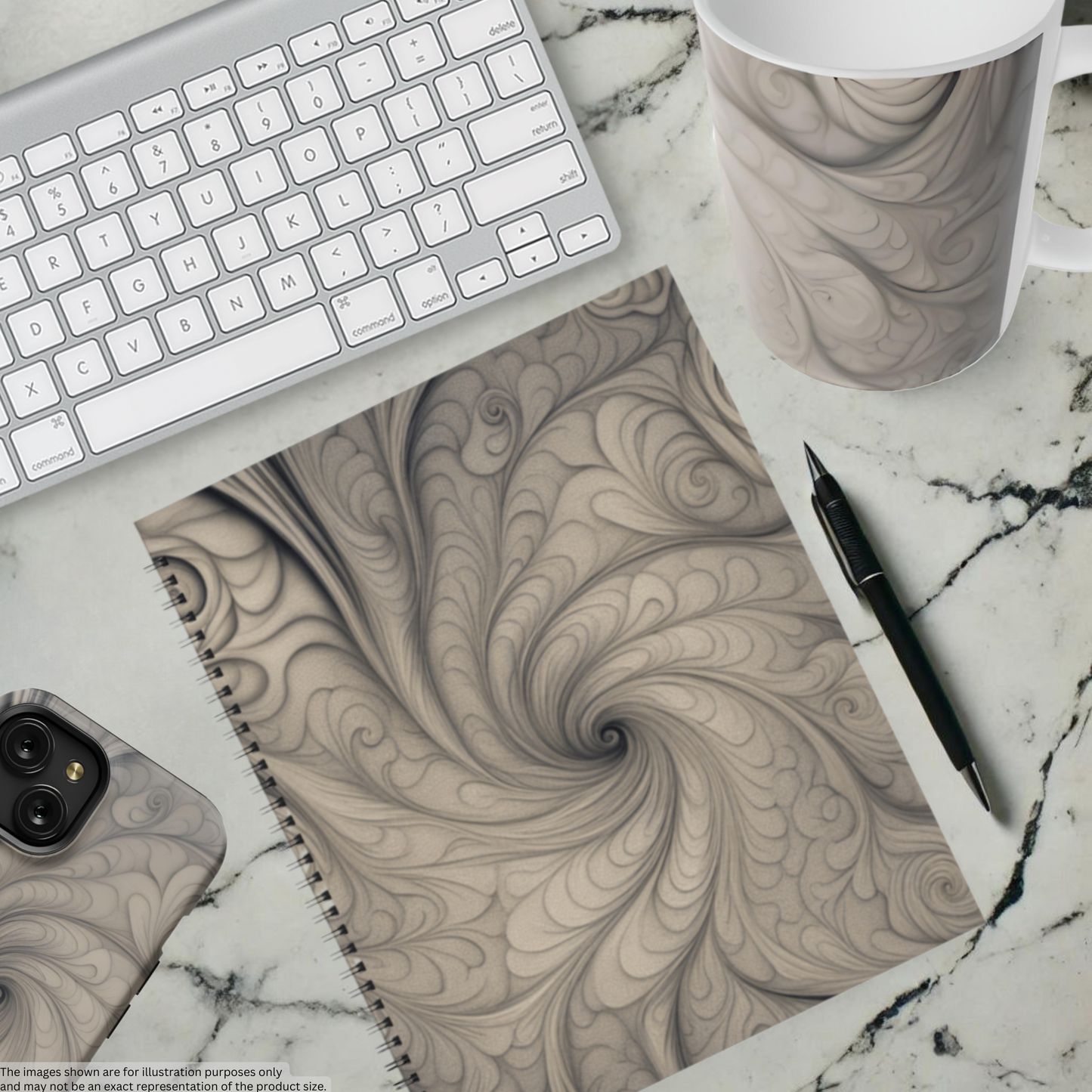 Mystic Whirl 8.5"x11" Hardcover Notebook